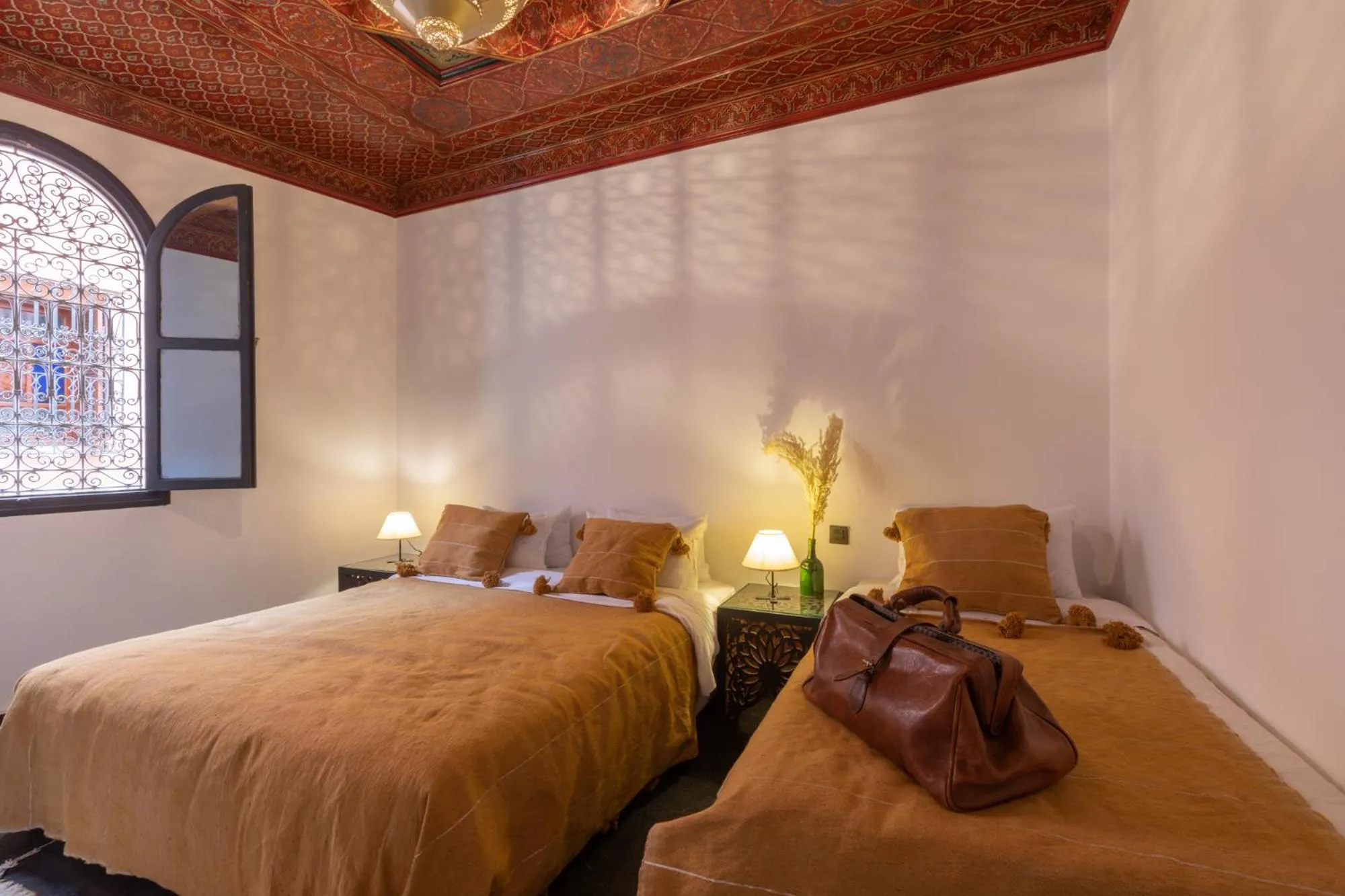 Bed in Riad Ksar Saad & Spa