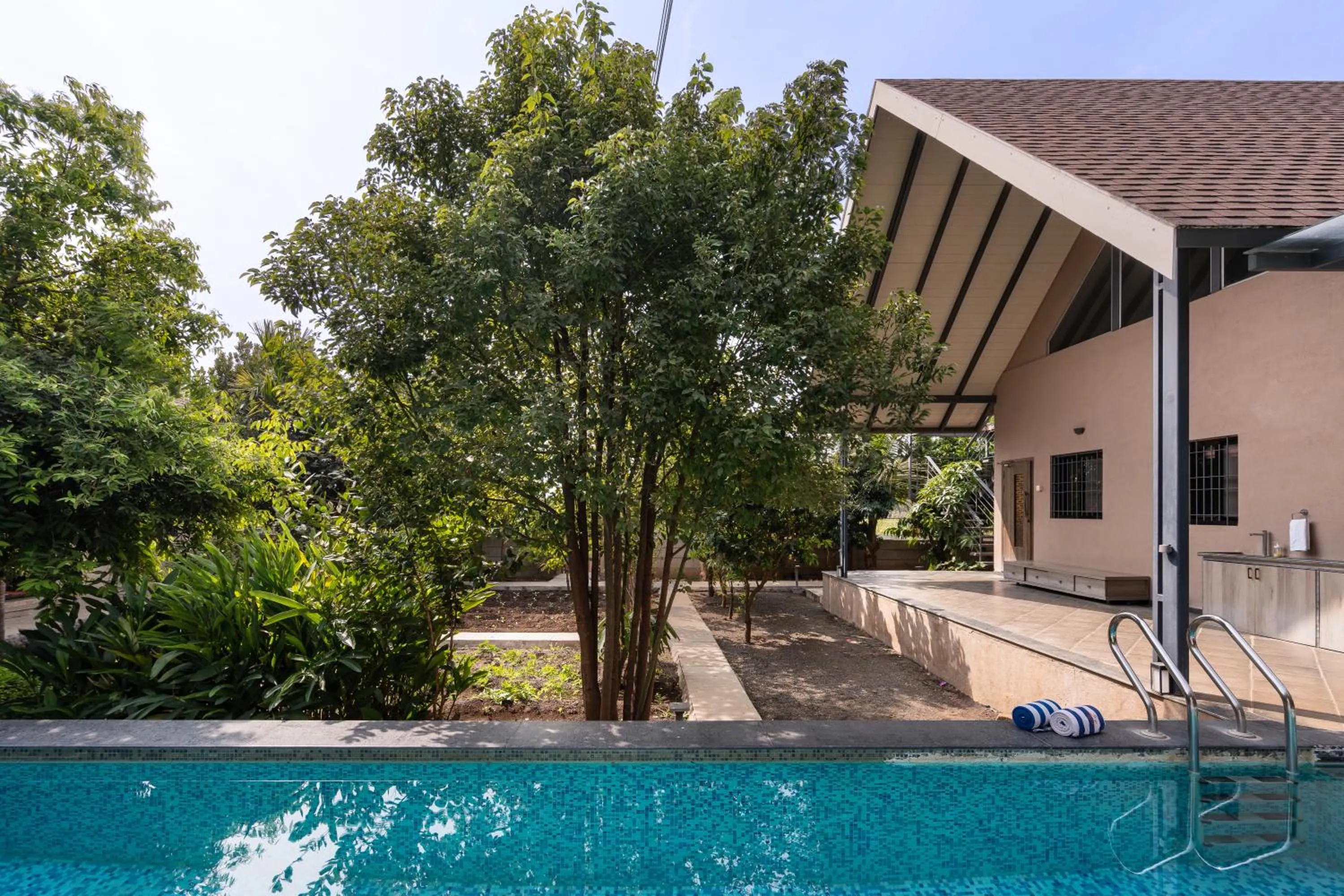 SaffronStays Eden - 3BR vineyard-side pool villa with jacuzzi, farm dining, stargazing deck & lawns for celebrations