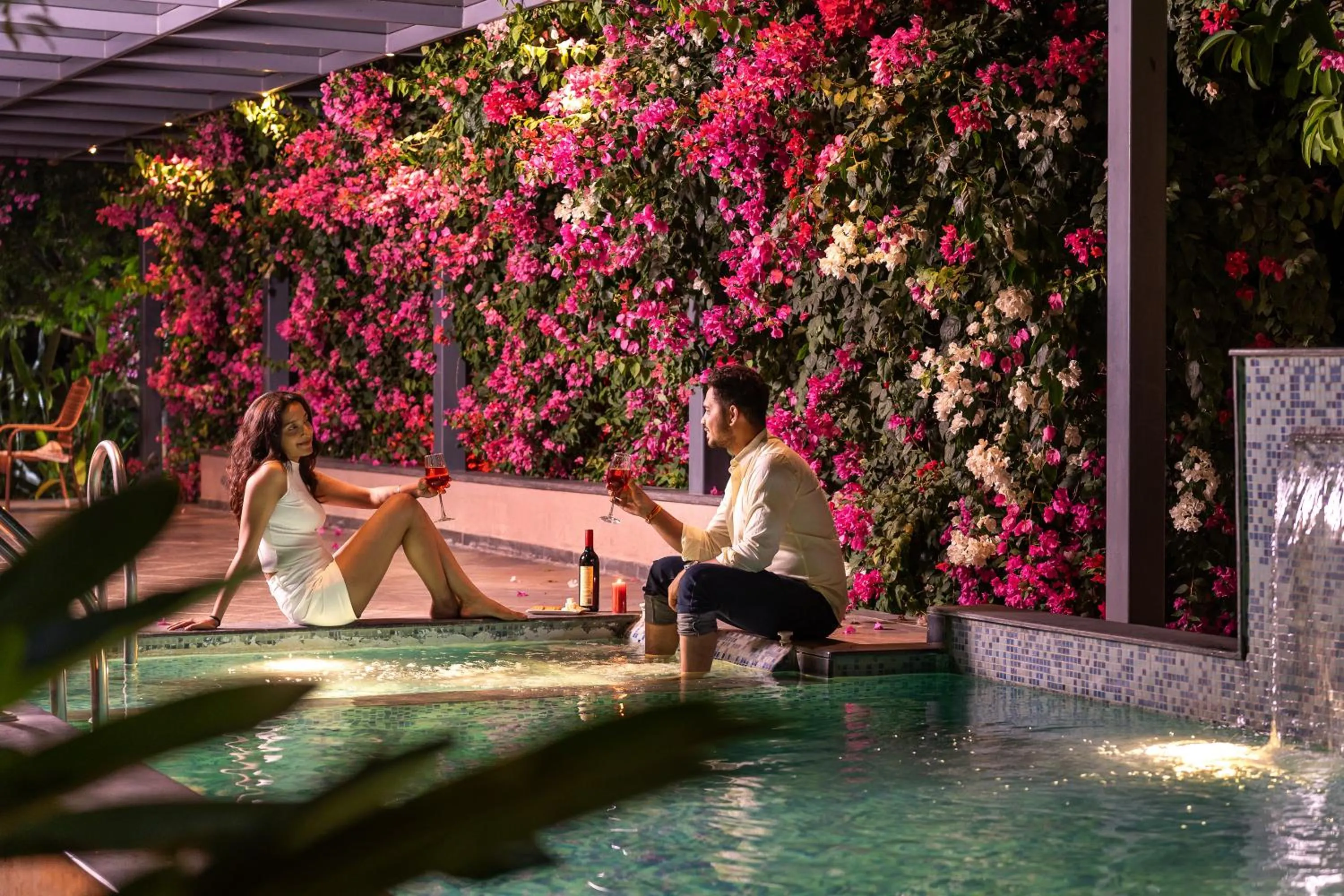 Property building in SaffronStays Eden - 3BR vineyard-side pool villa with jacuzzi, farm dining, stargazing deck & lawns for celebrations