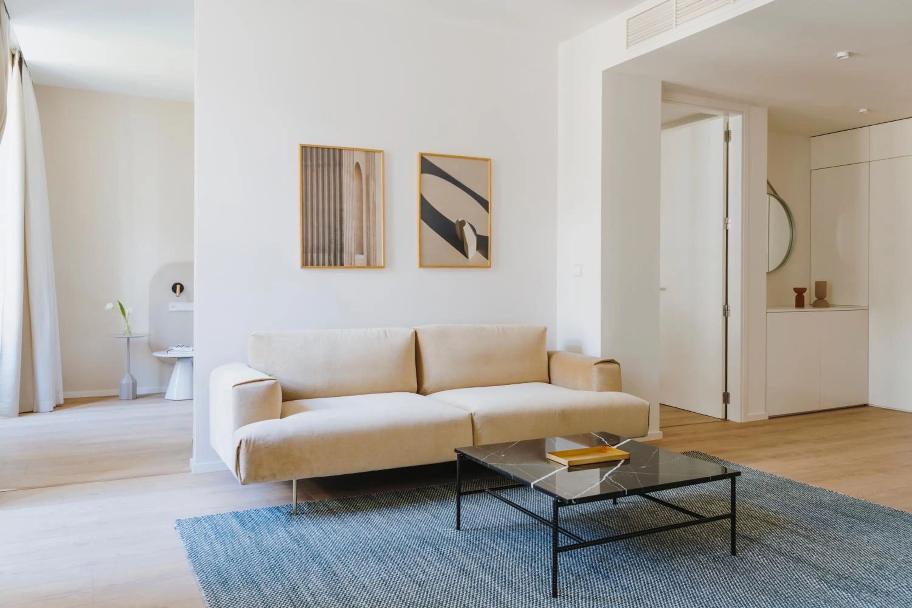 Living room in The Passage Apartments