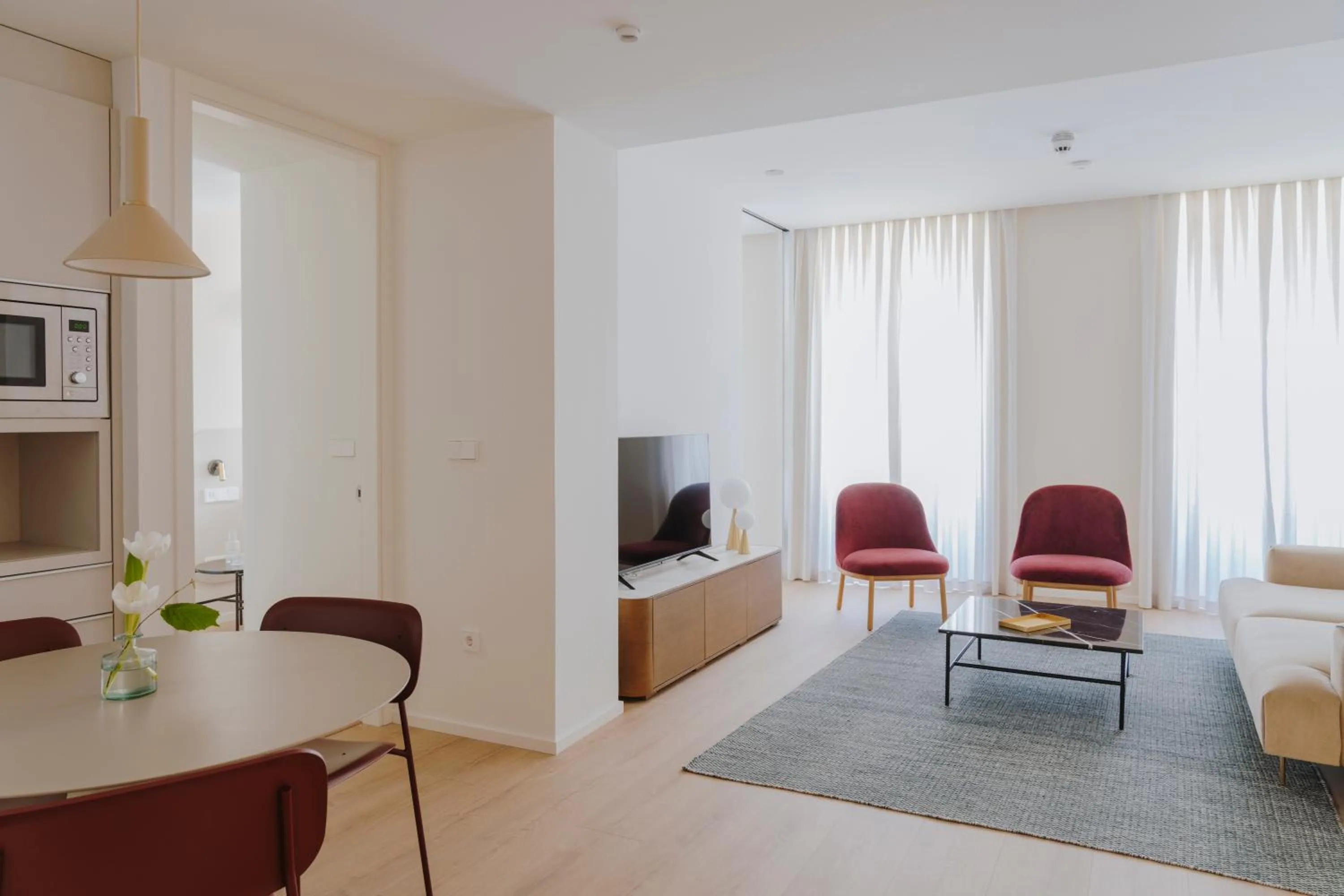Living room in The Passage Apartments