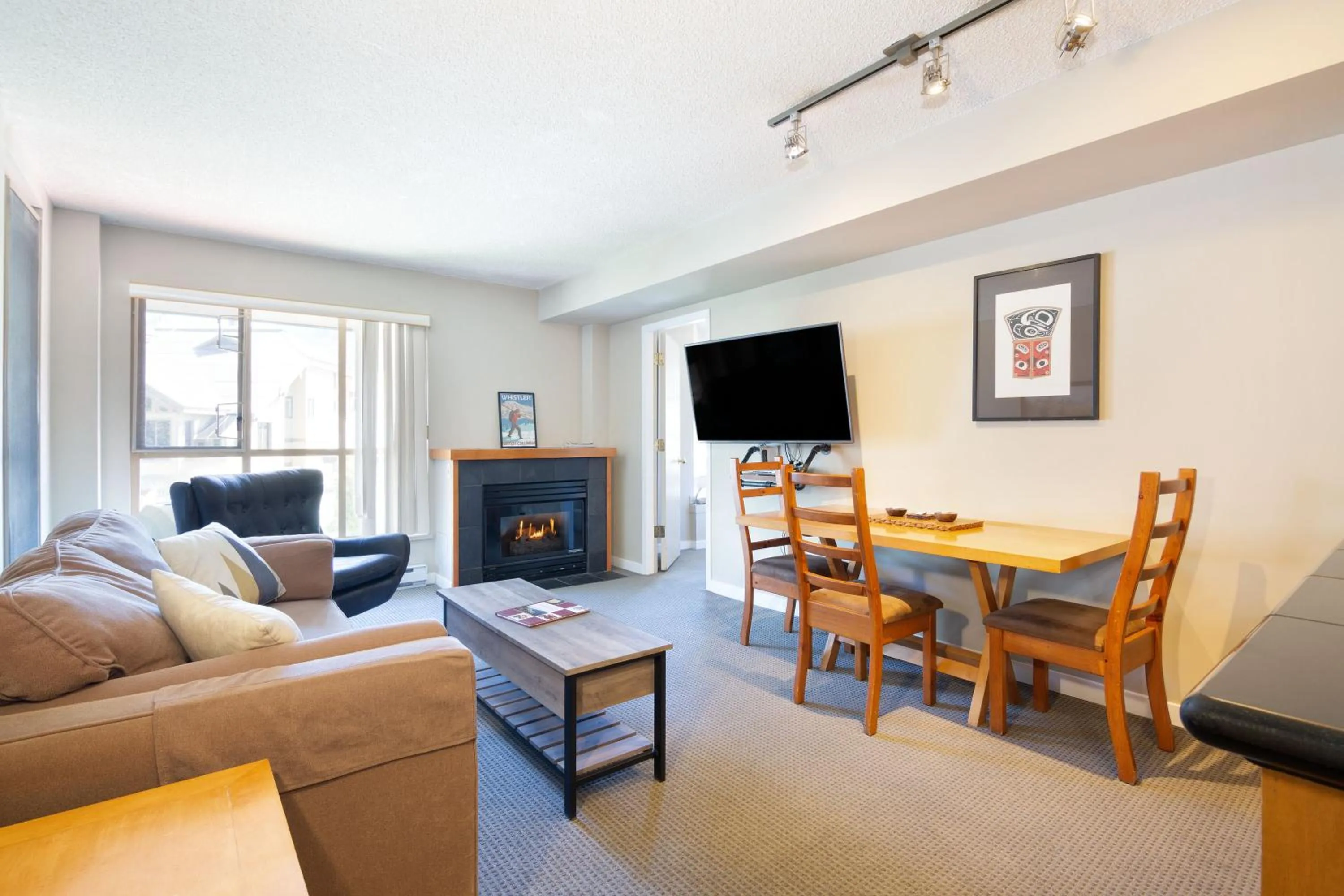 Living room in Whistler Village Centre by LaTour Hotels and Resorts