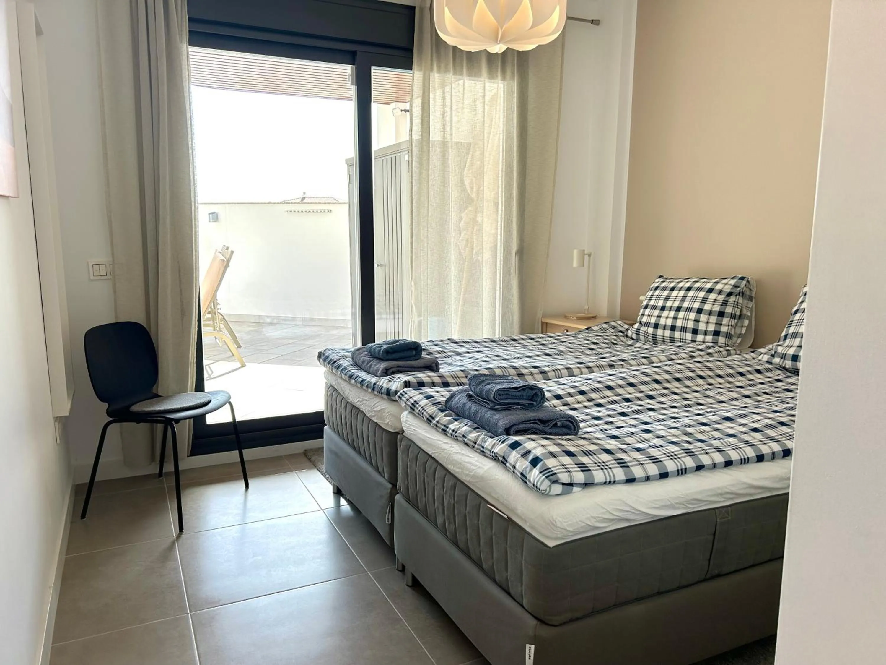Patio, Bed in Gran terraza en Marinsa Beach Torrox