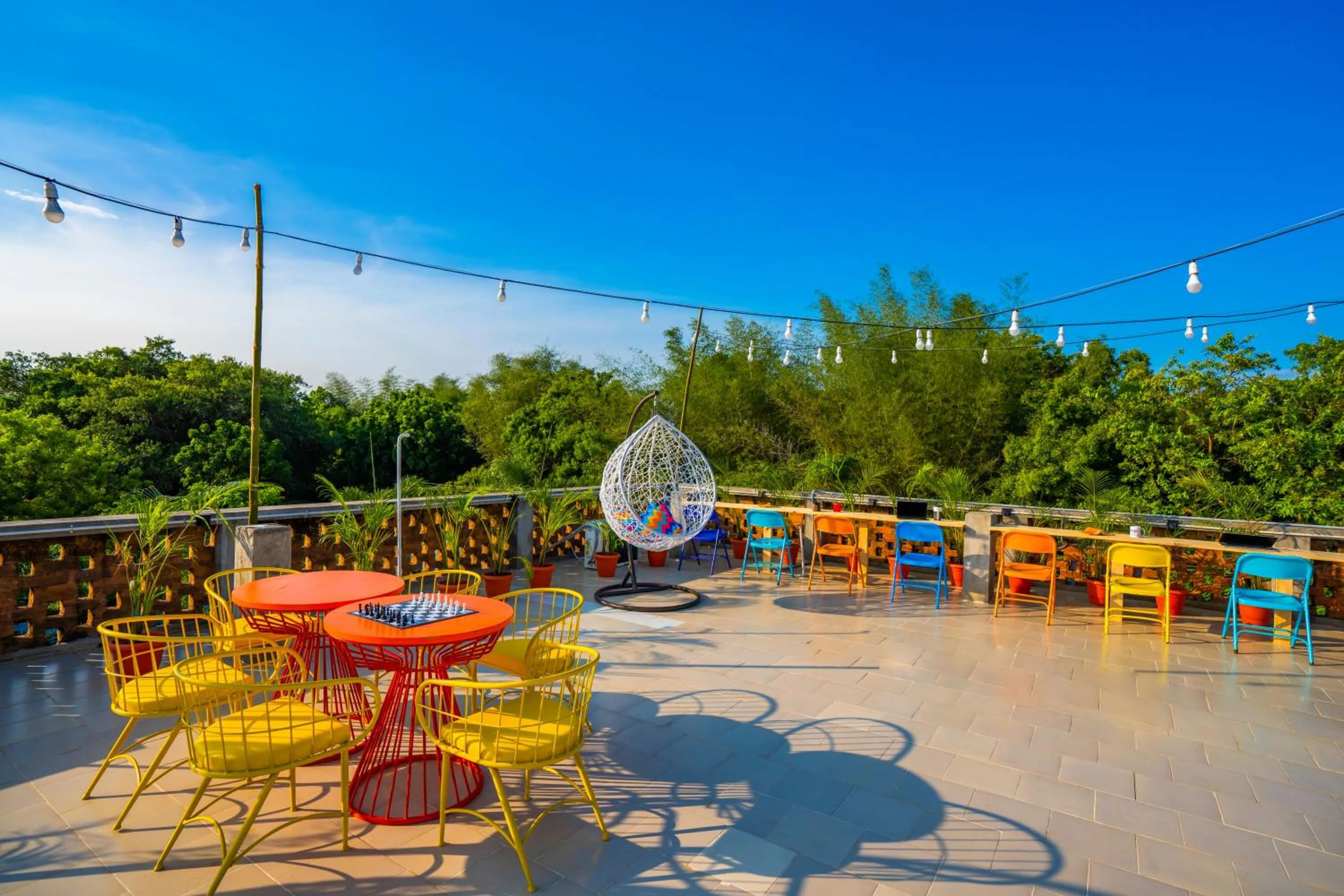 Seating area in goSTOPS Pondicherry Near Auroville