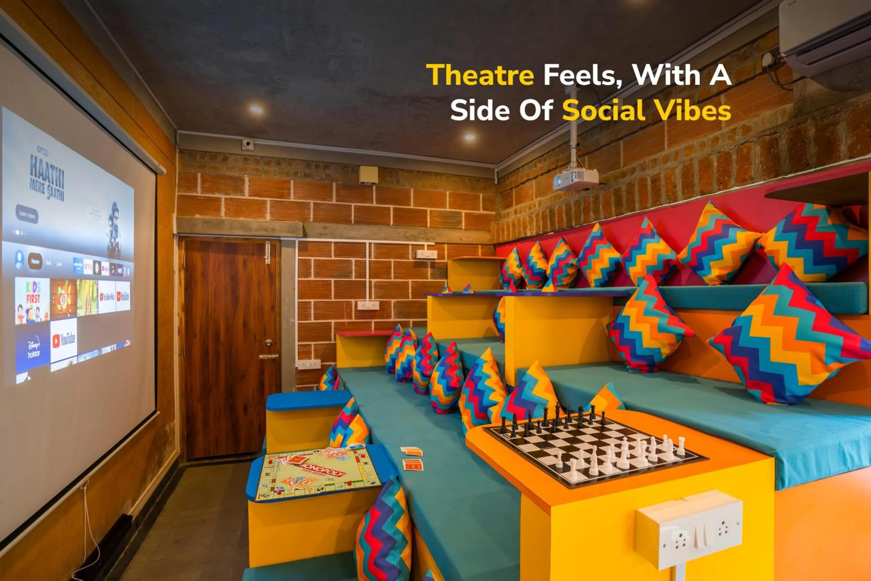 Seating area in goSTOPS Pondicherry Near Auroville