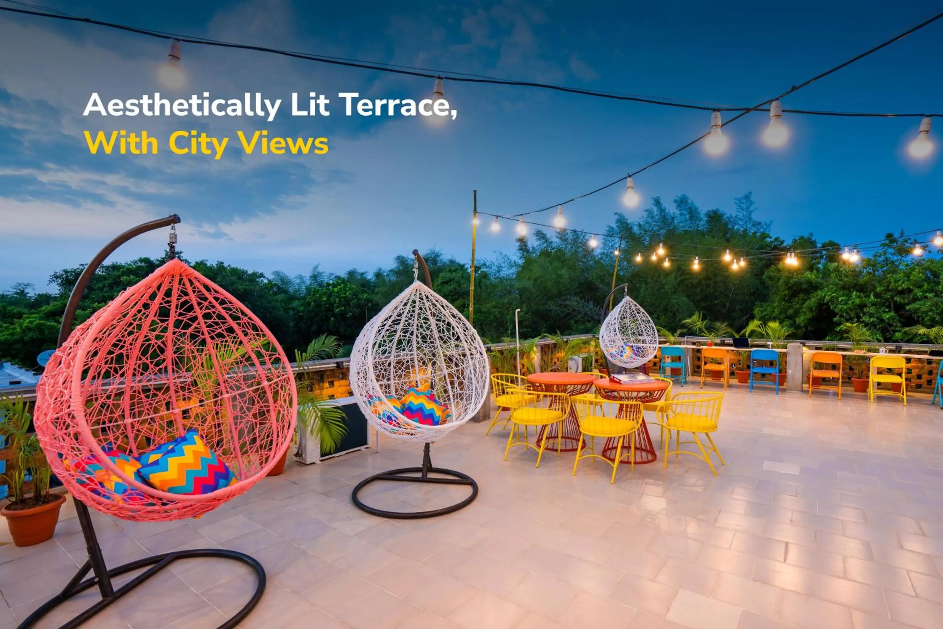 Seating area in goSTOPS Pondicherry Near Auroville