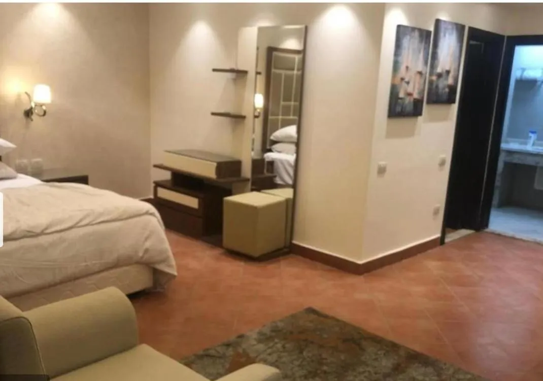 Bed in Amazing sea view Penthouse Apartment in Pyramids Porto El-Sokhna