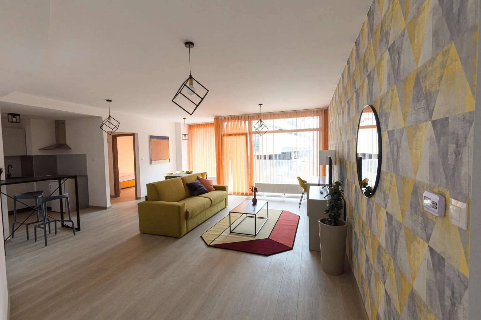 Living room in Parizs Garden Apartments