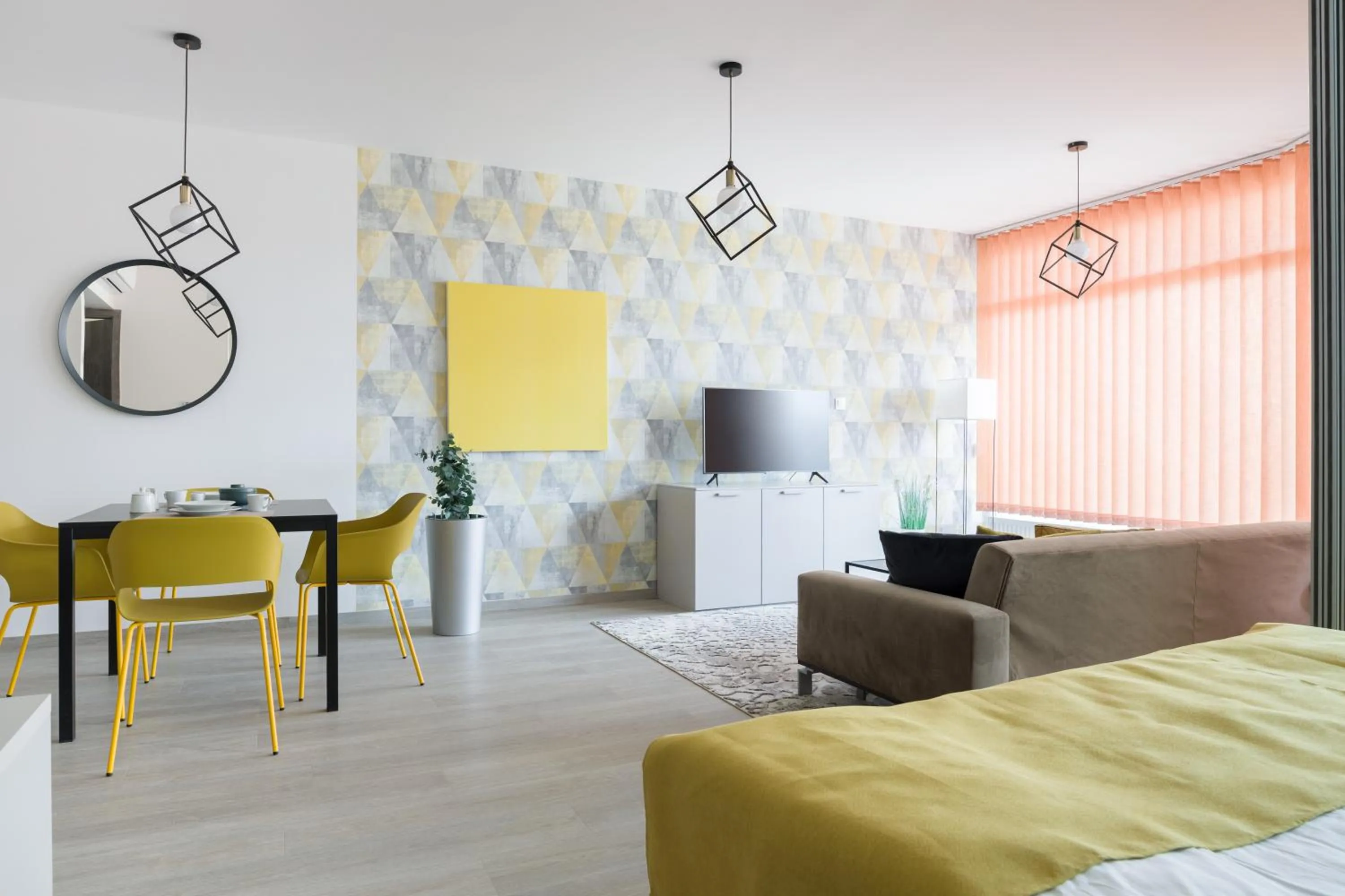 Living room in Parizs Garden Apartments