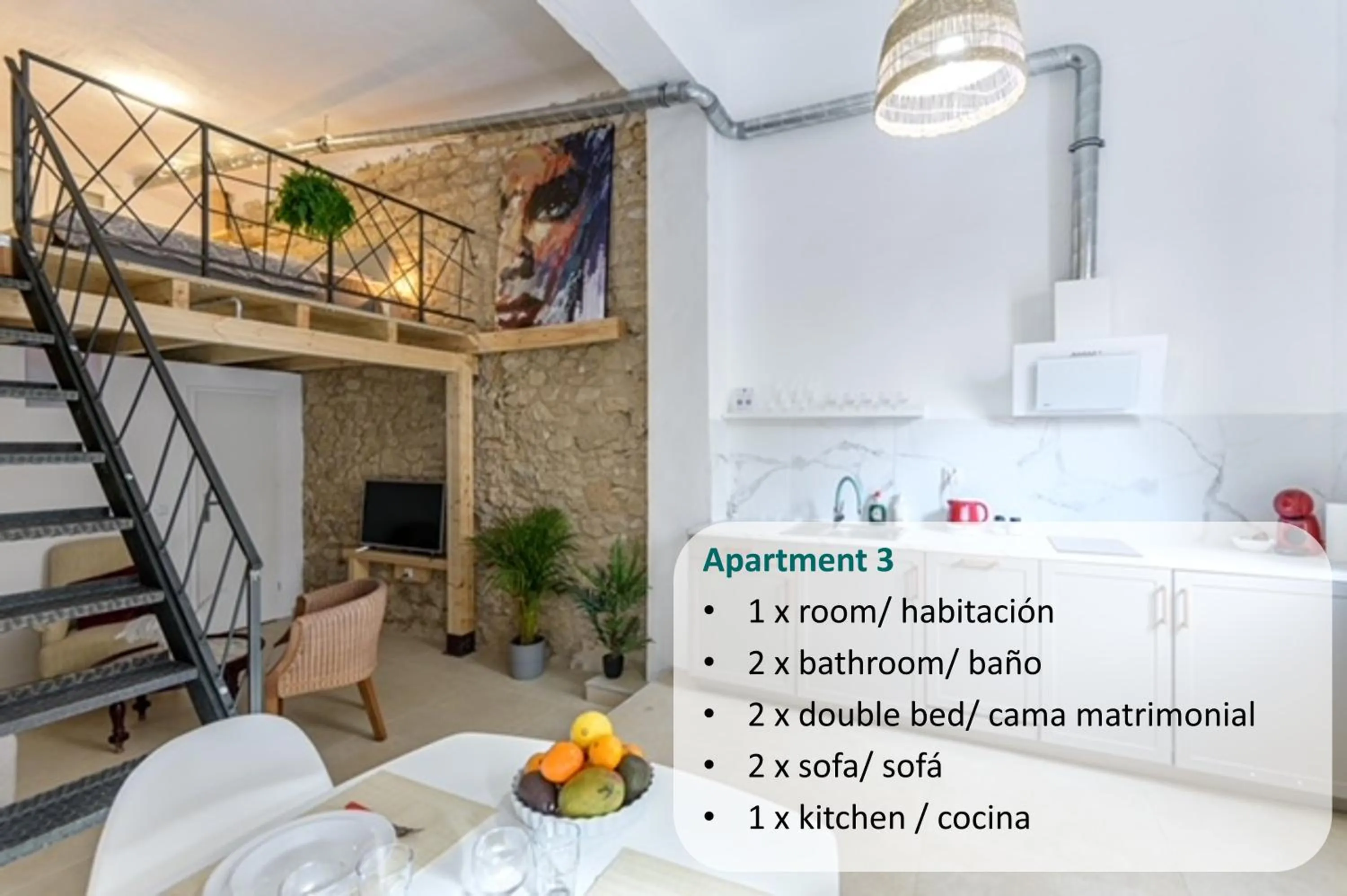 Living room in Soho Boho Apartments - with sunny rooftop terrace and fiber optic internet