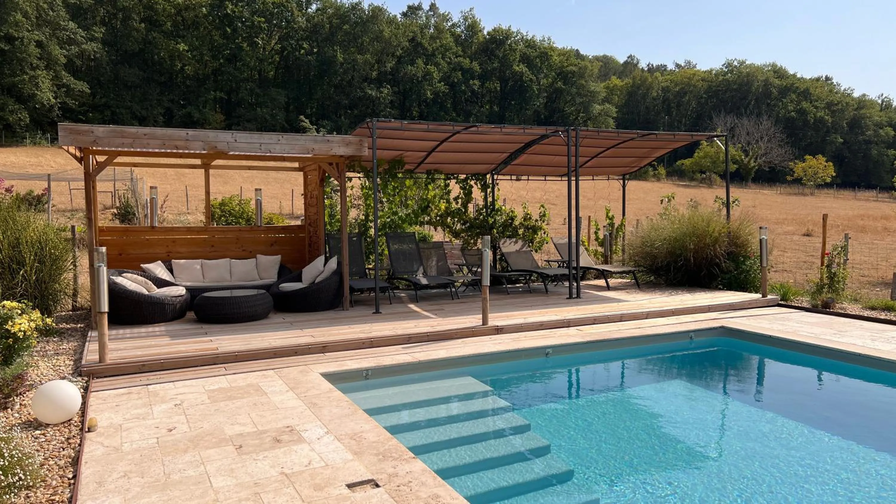 Patio in Ferme des Petites Oreilles 4 étoiles