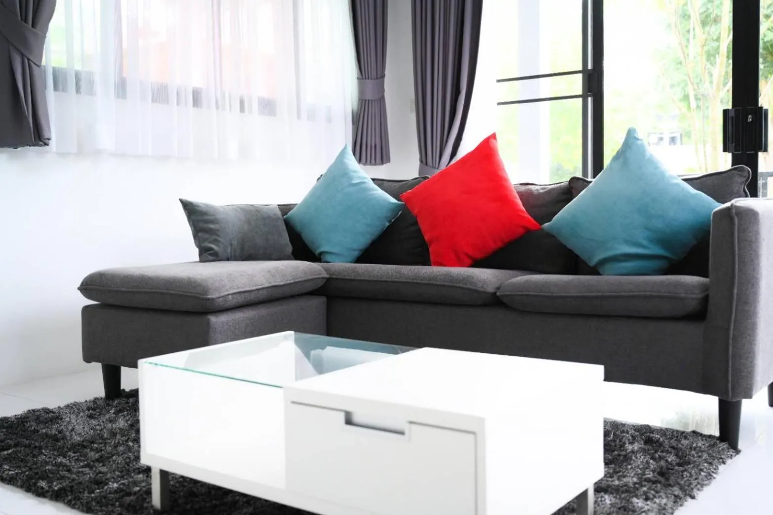 Living room in Baan Nern Khao Resort Pattaya