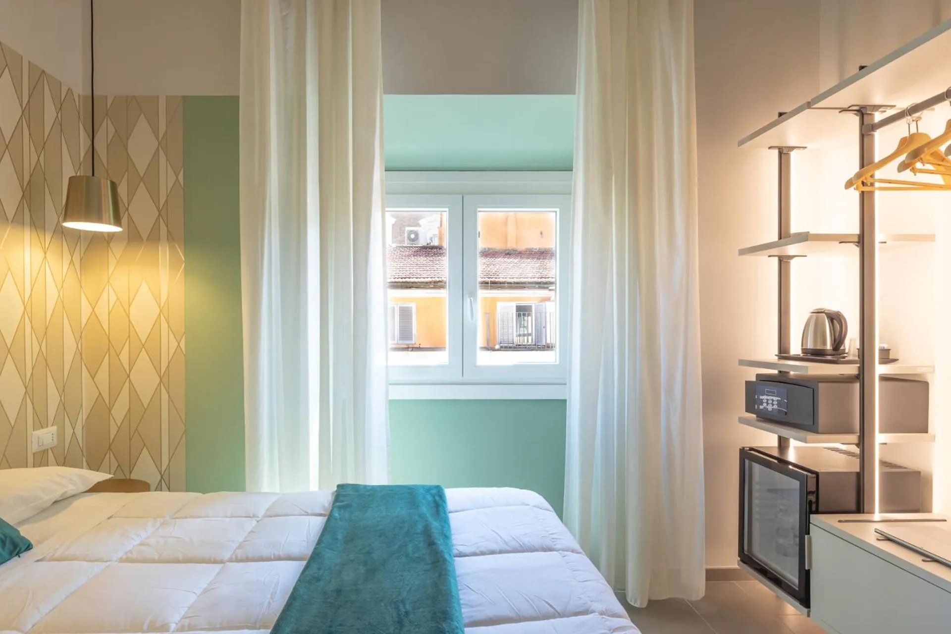 View (from property/room), Bed in New Morpheus Rooms