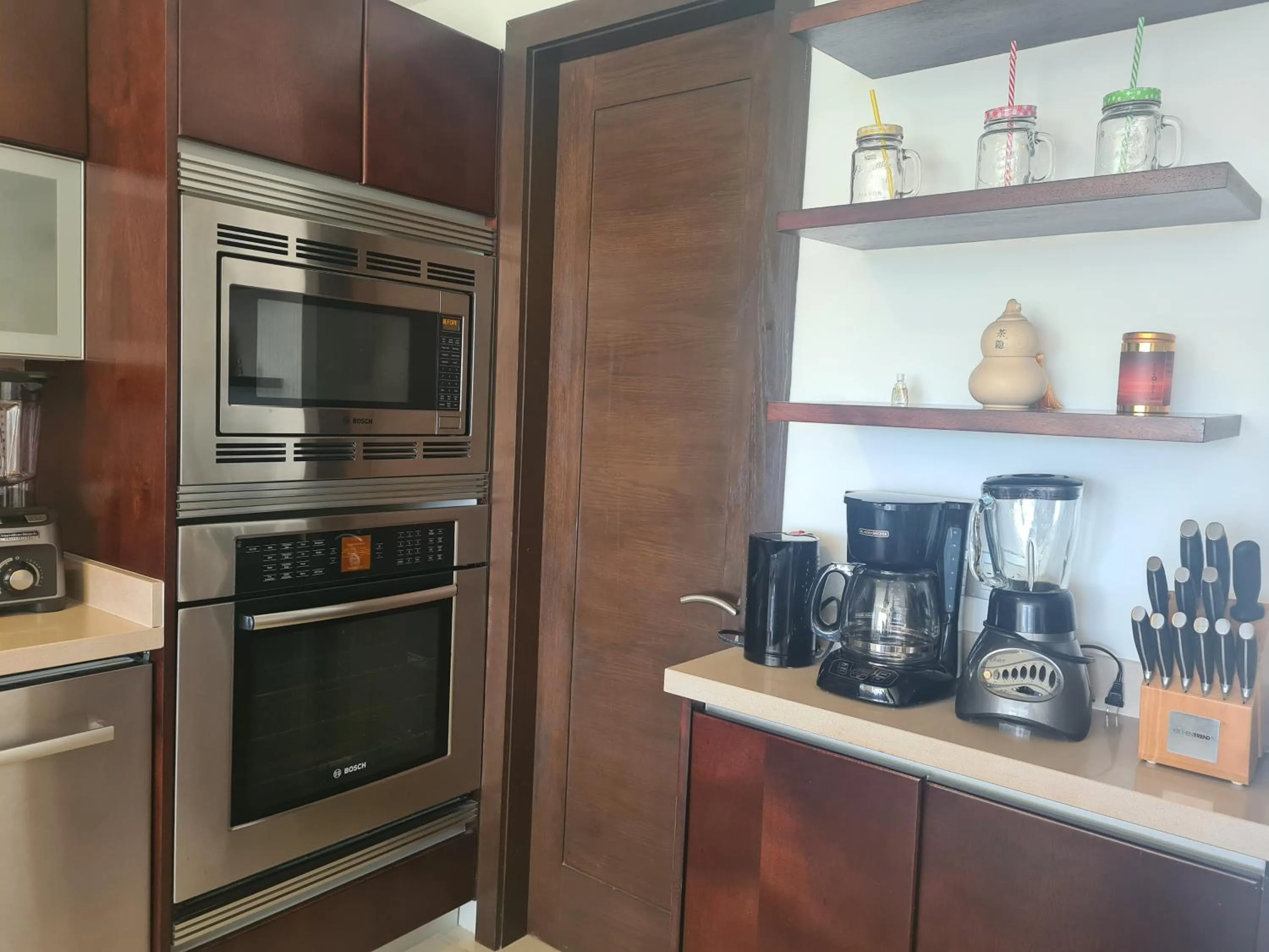 Kitchen or kitchenette in Luxury ocean view penthouse and private beach club