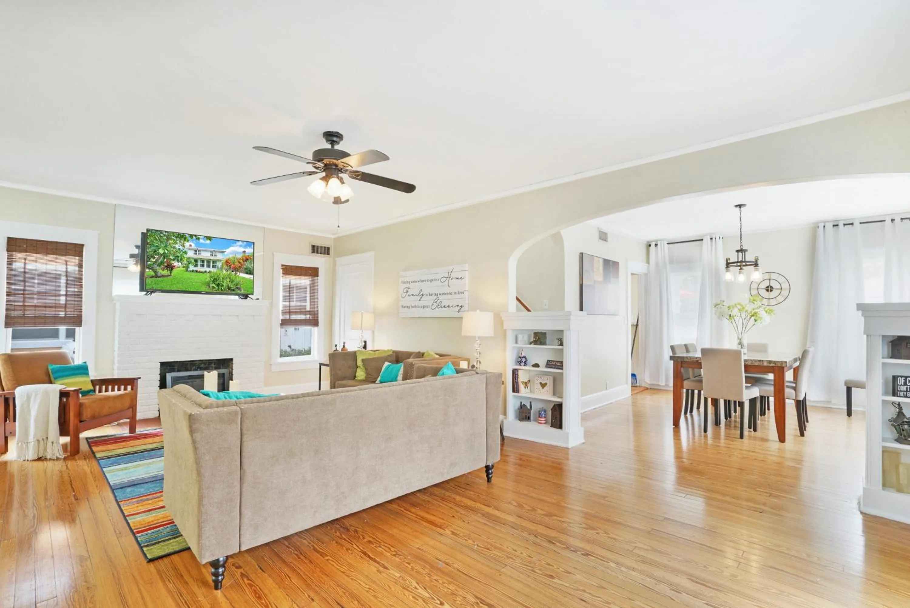 Living room in Charming Historic Home and Cottage minutes from the Intracoastal and the Beach