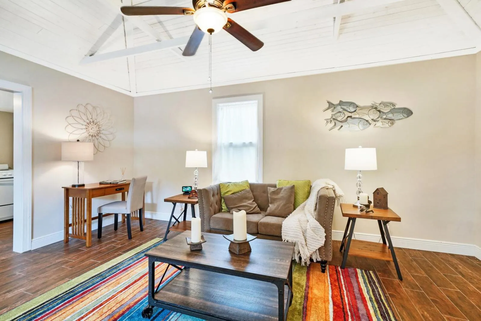 Living room in Charming Historic Home and Cottage minutes from the Intracoastal and the Beach