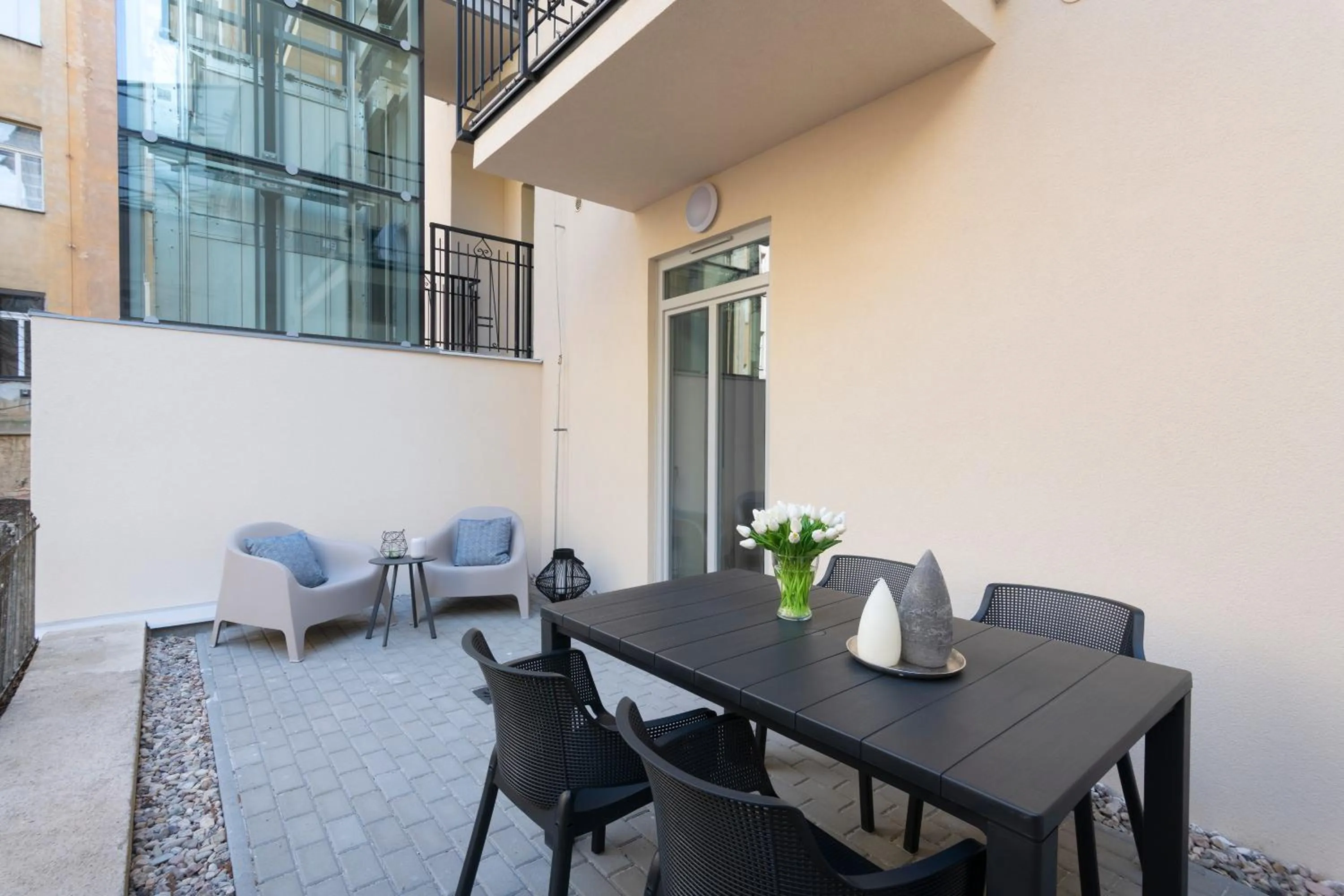 Dining area in Hidden Art Boutique Residence by Dwellfort