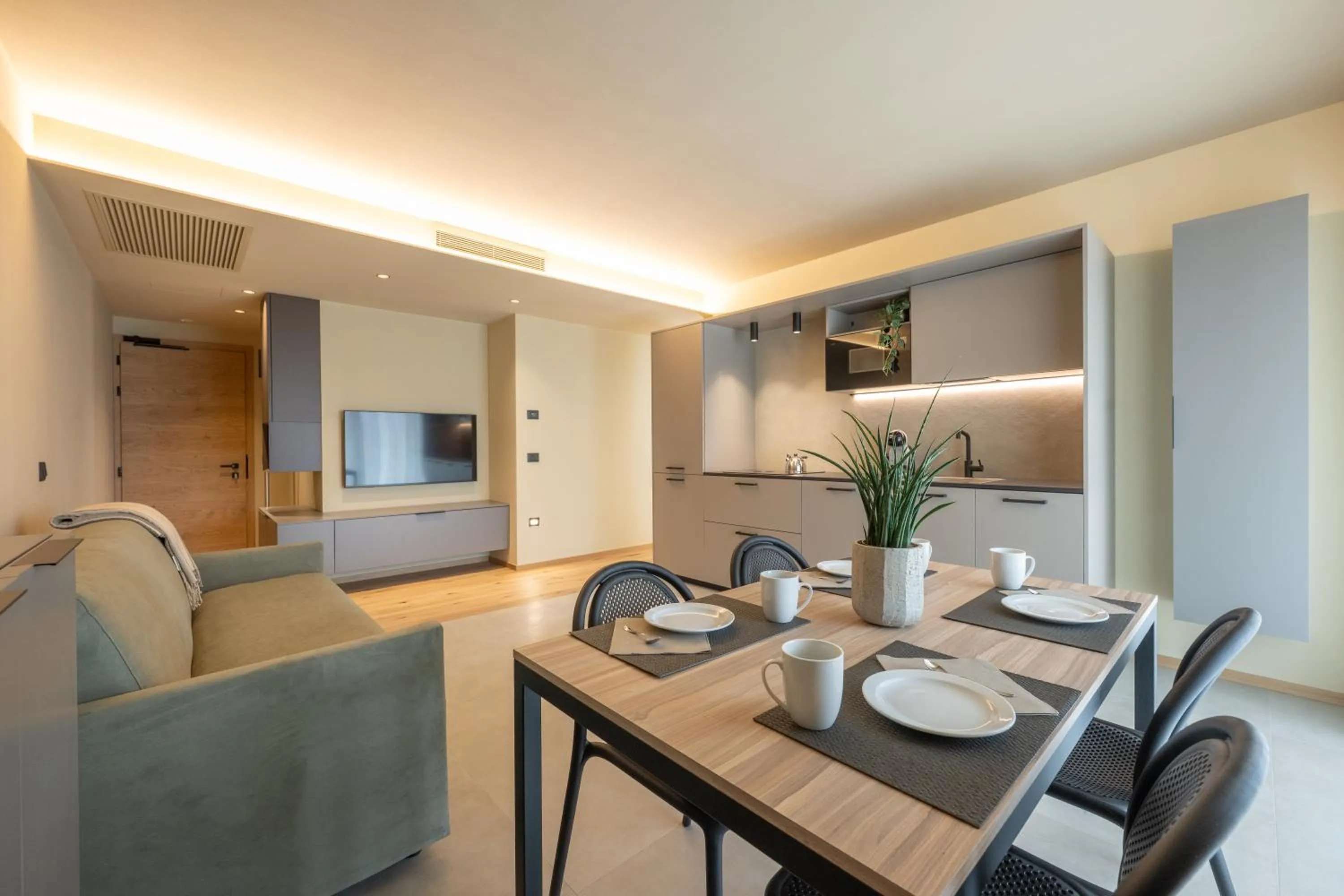 Kitchen or kitchenette in Etra Suites & Apartments