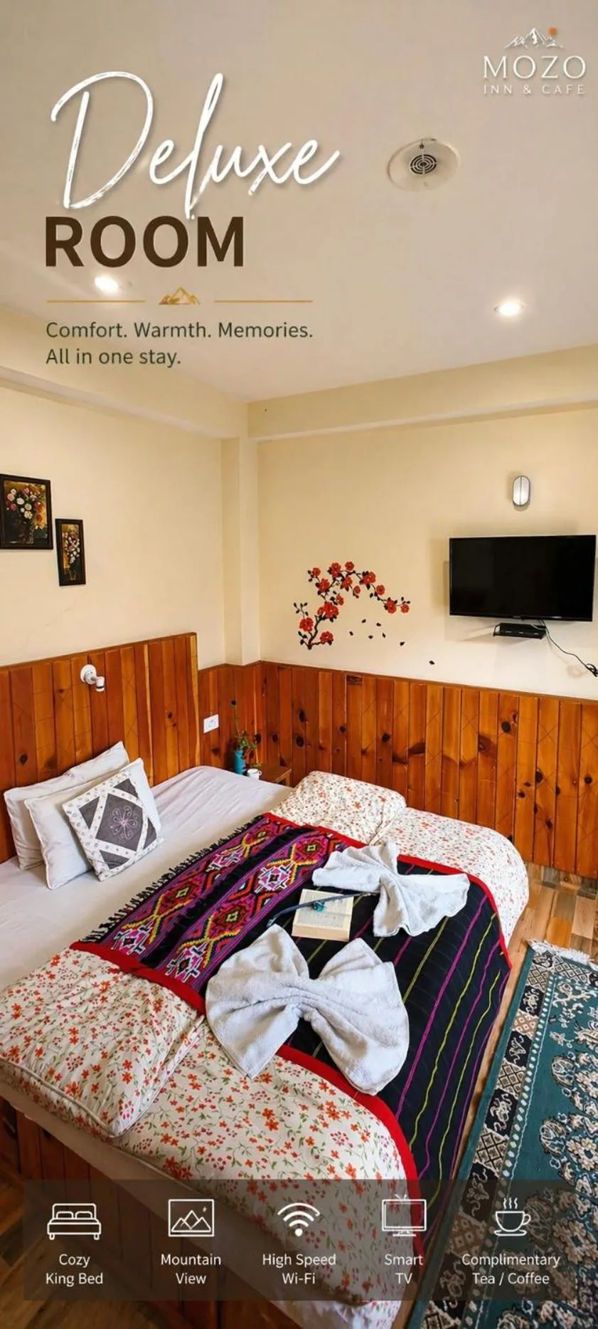 Bedroom, Bed in MOZO Inn&Cafe Jibhi