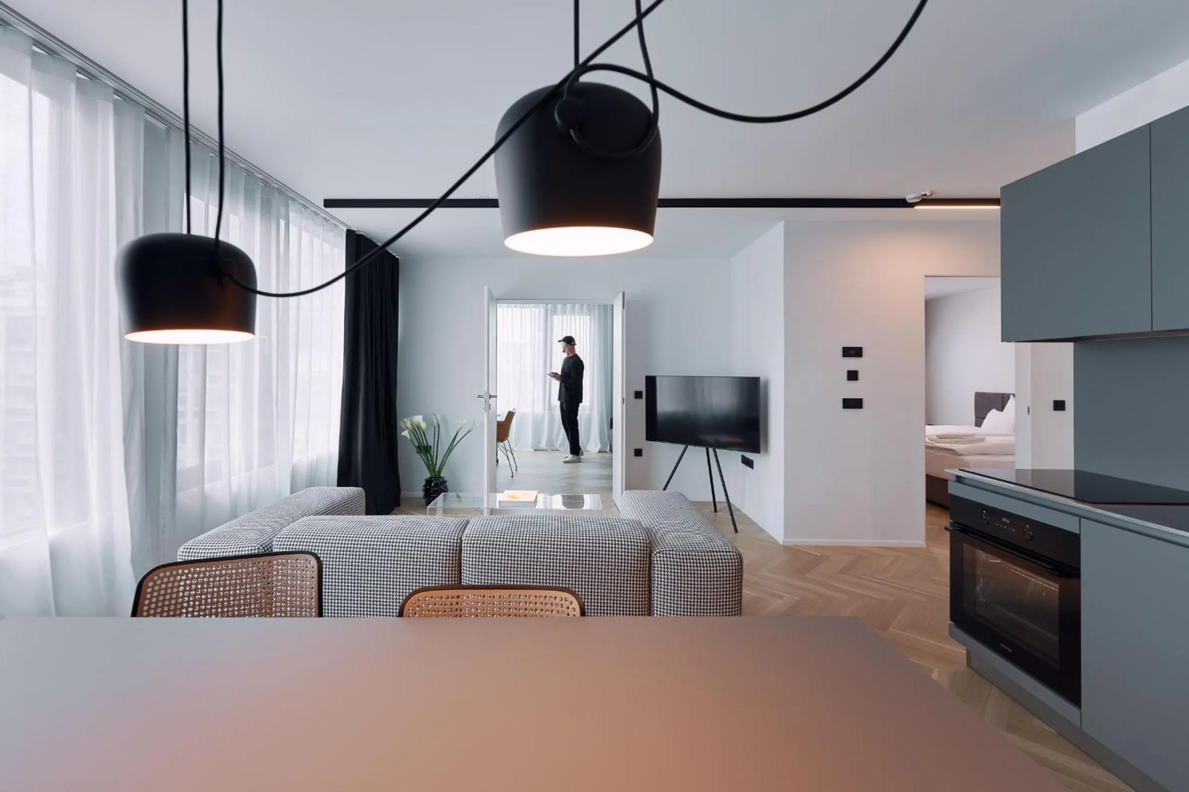 Living room, Bed in NEU RESIDENCES smart stay