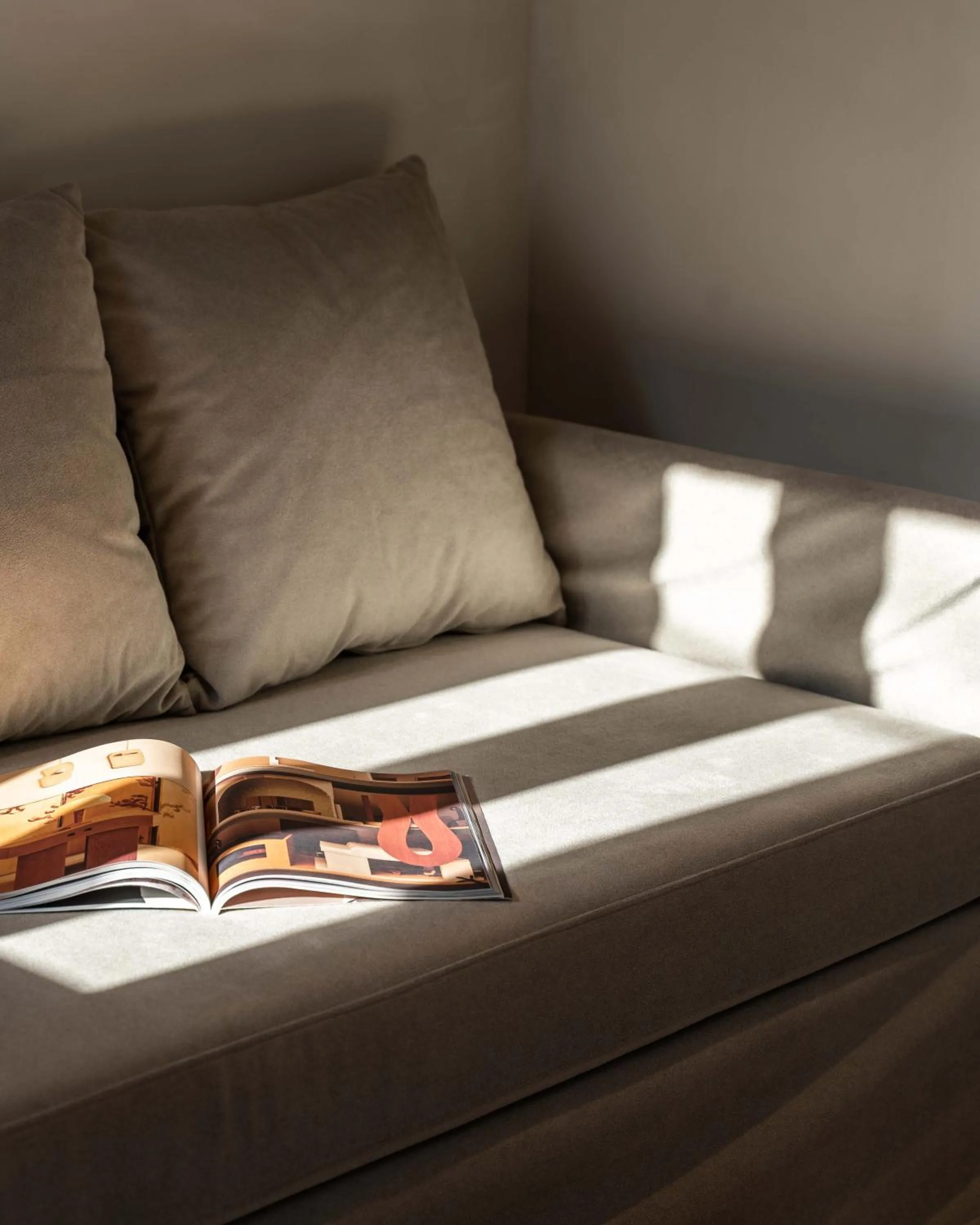 Seating area in Aura Suites Paros