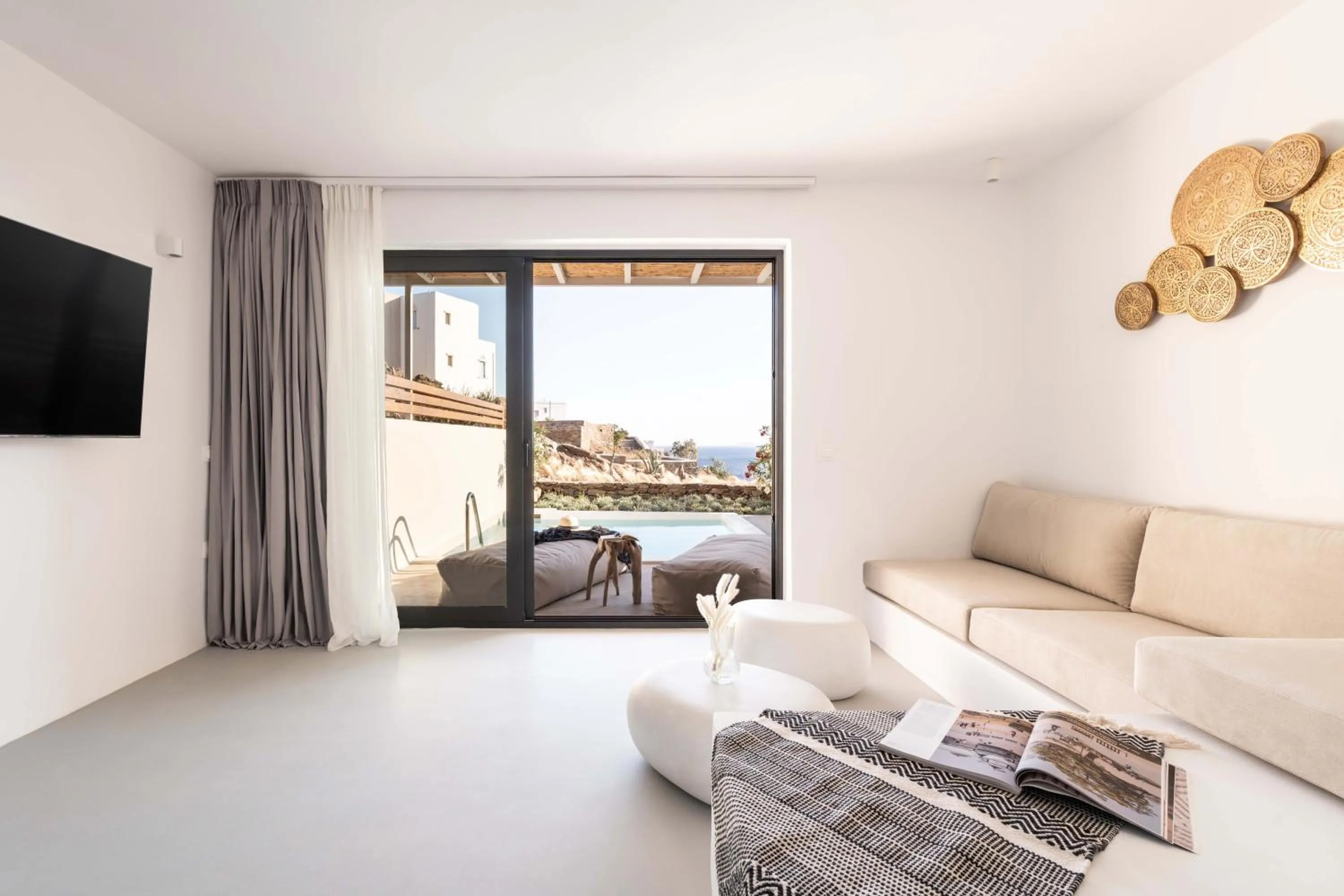 Living room in Aura Villas Tinos