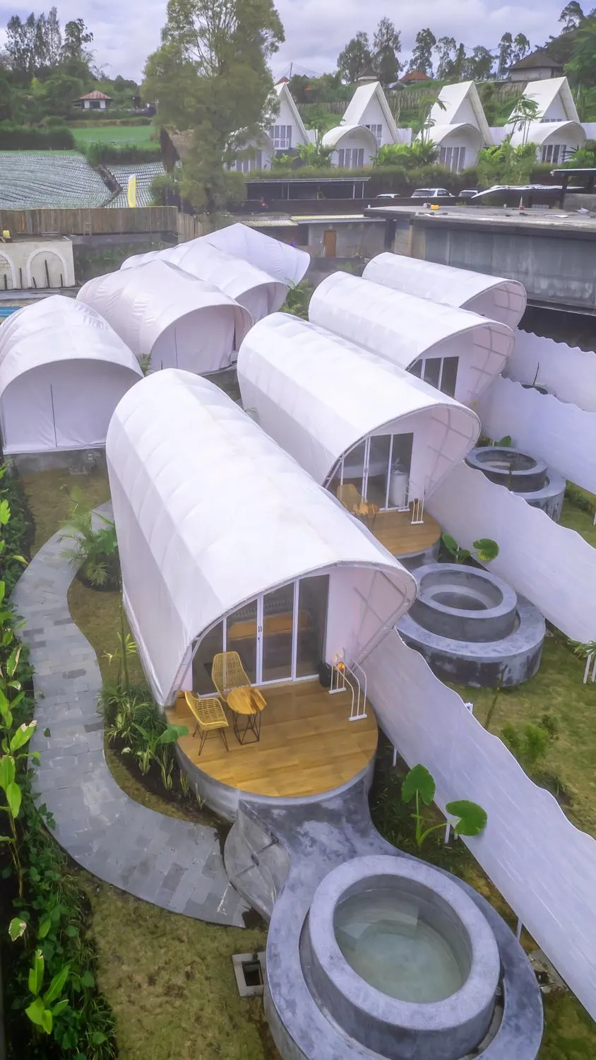 Pool view in The Dewi Kintamani Luxury Glamping and Natural Hotspring