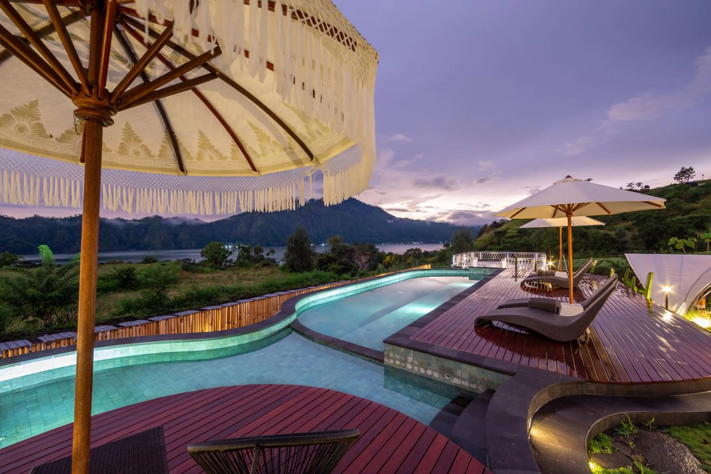 Swimming pool in The Dewi Kintamani Luxury Glamping and Natural Hotspring