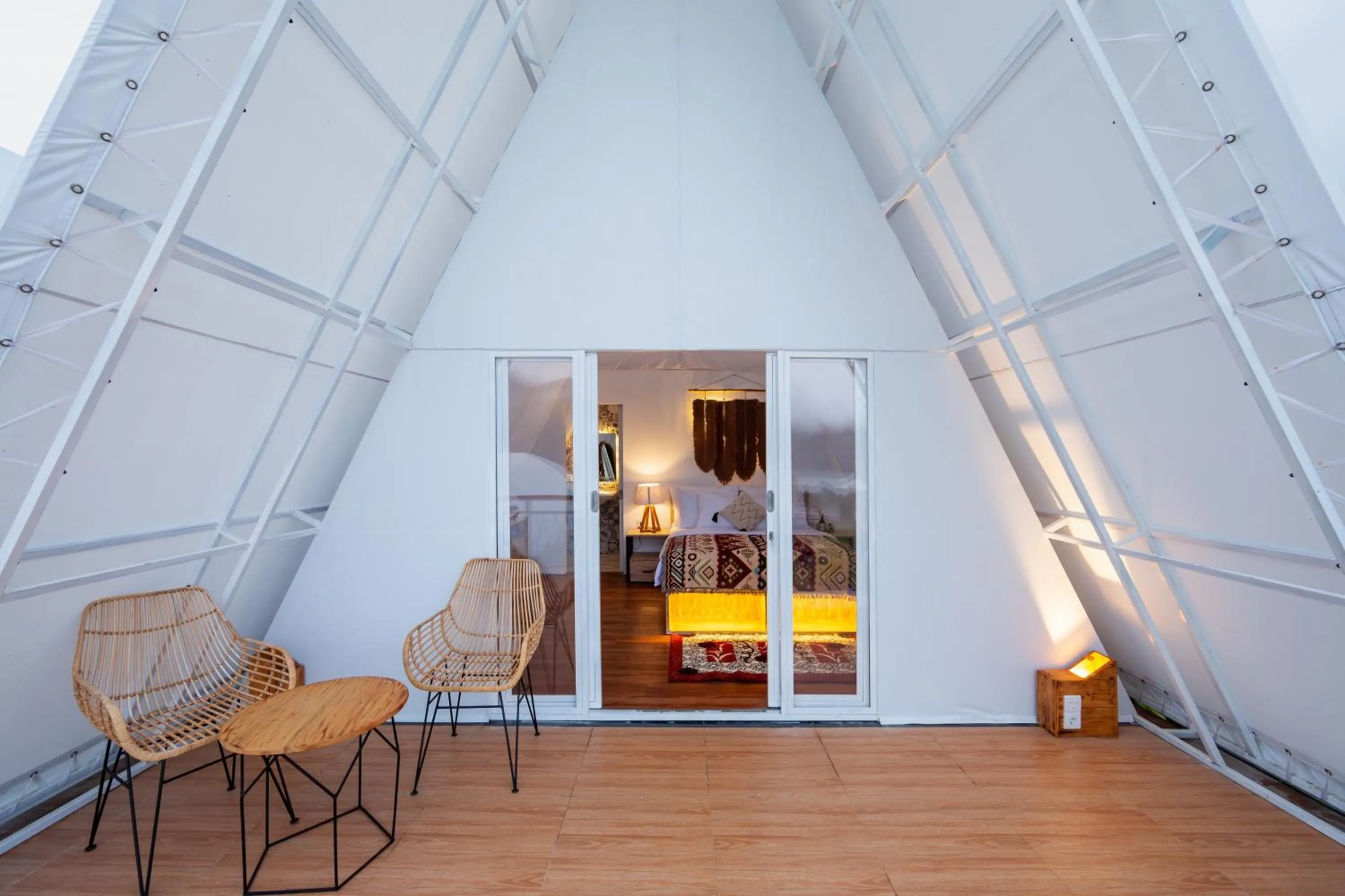 Balcony/Terrace in The Dewi Kintamani Luxury Glamping and Natural Hotspring