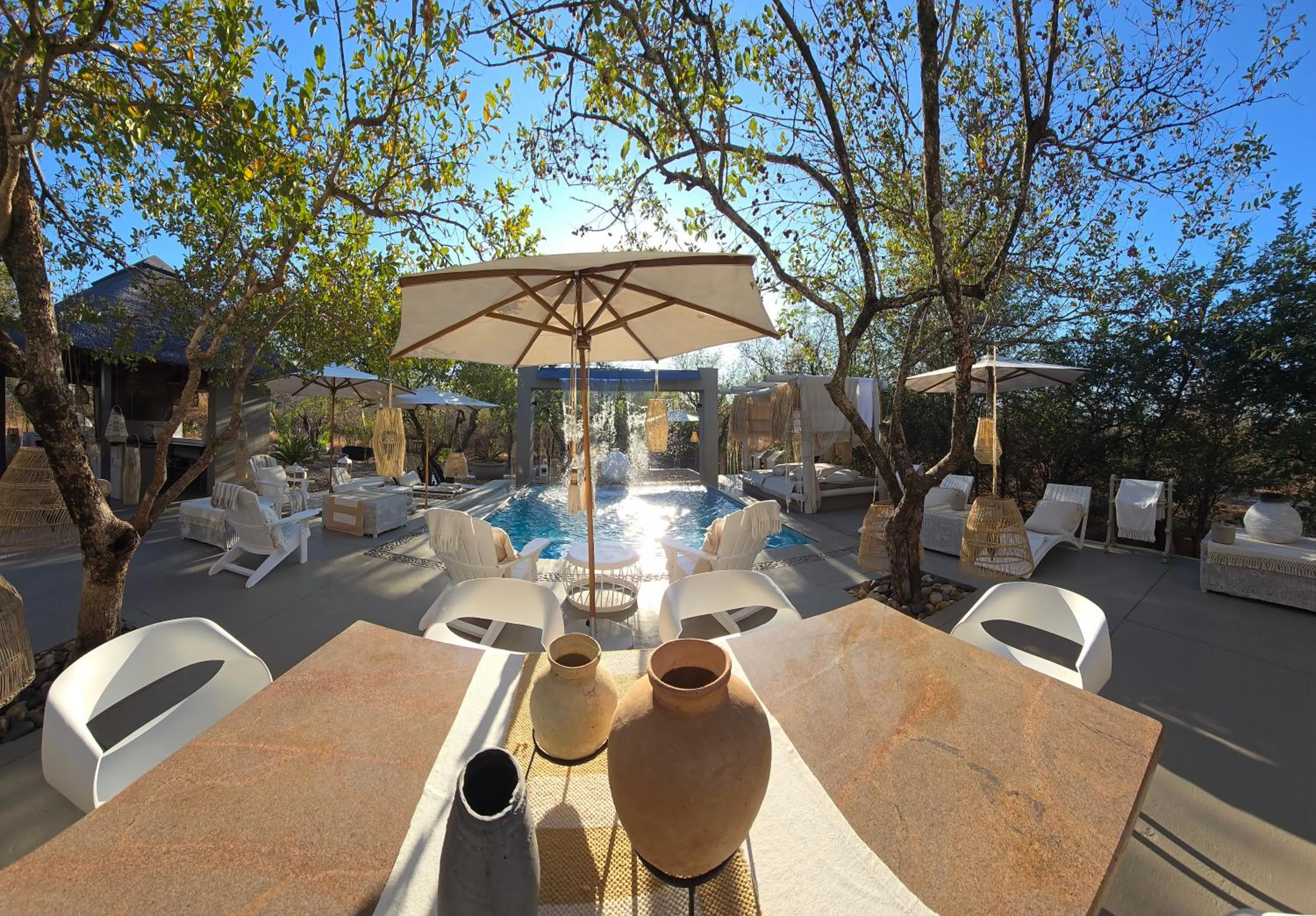 Patio in African Flair Boutique Safari Lodge