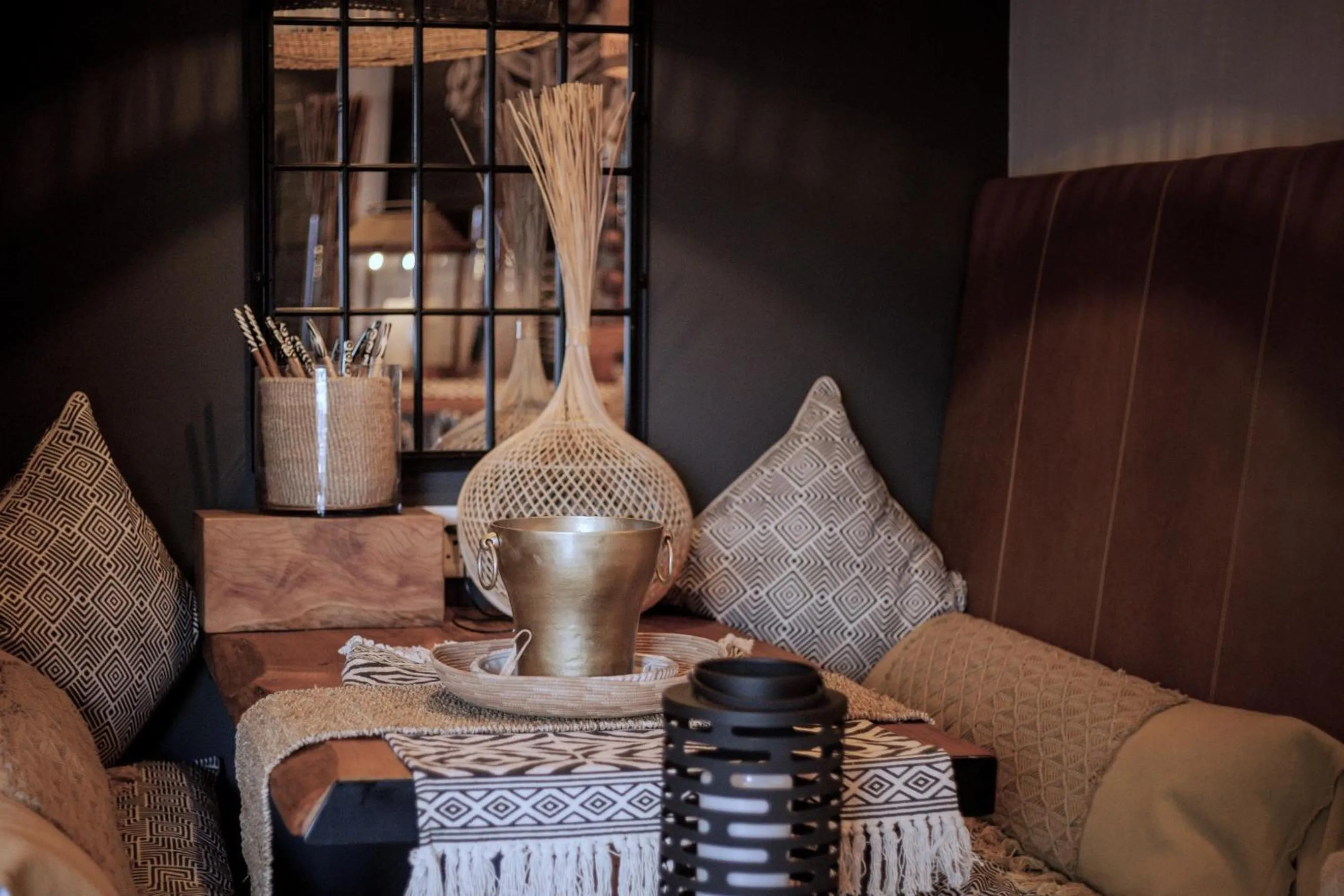 Seating area in African Flair Boutique Safari Lodge
