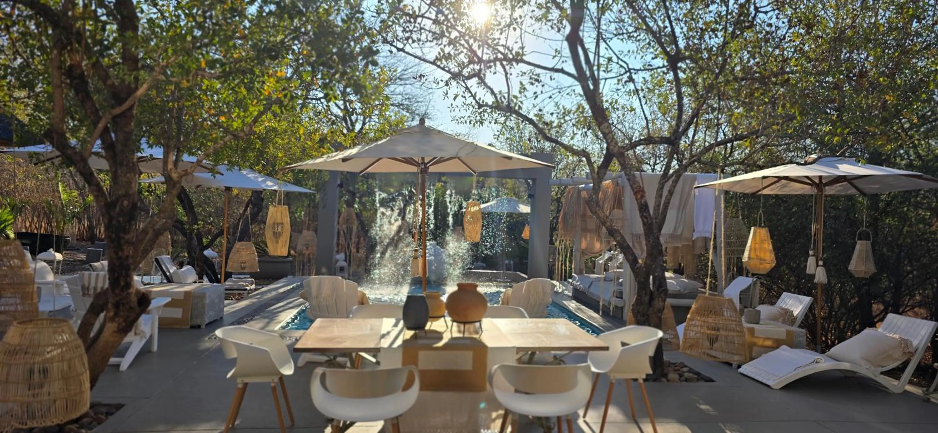 Patio in African Flair Boutique Safari Lodge