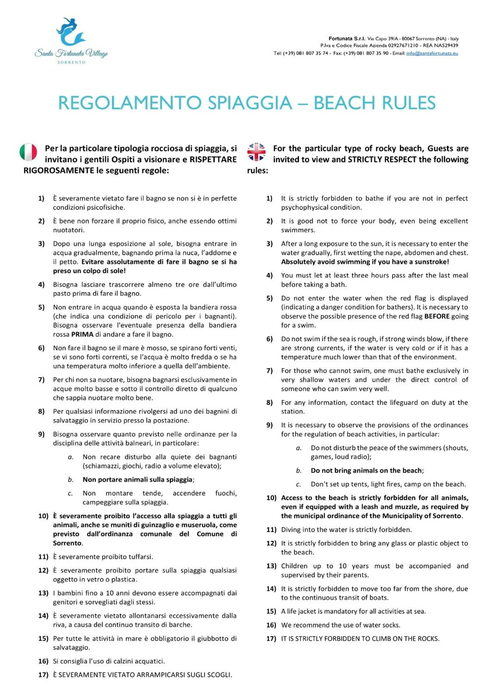 Beach in Village Camping Santa Fortunata - Campogaio