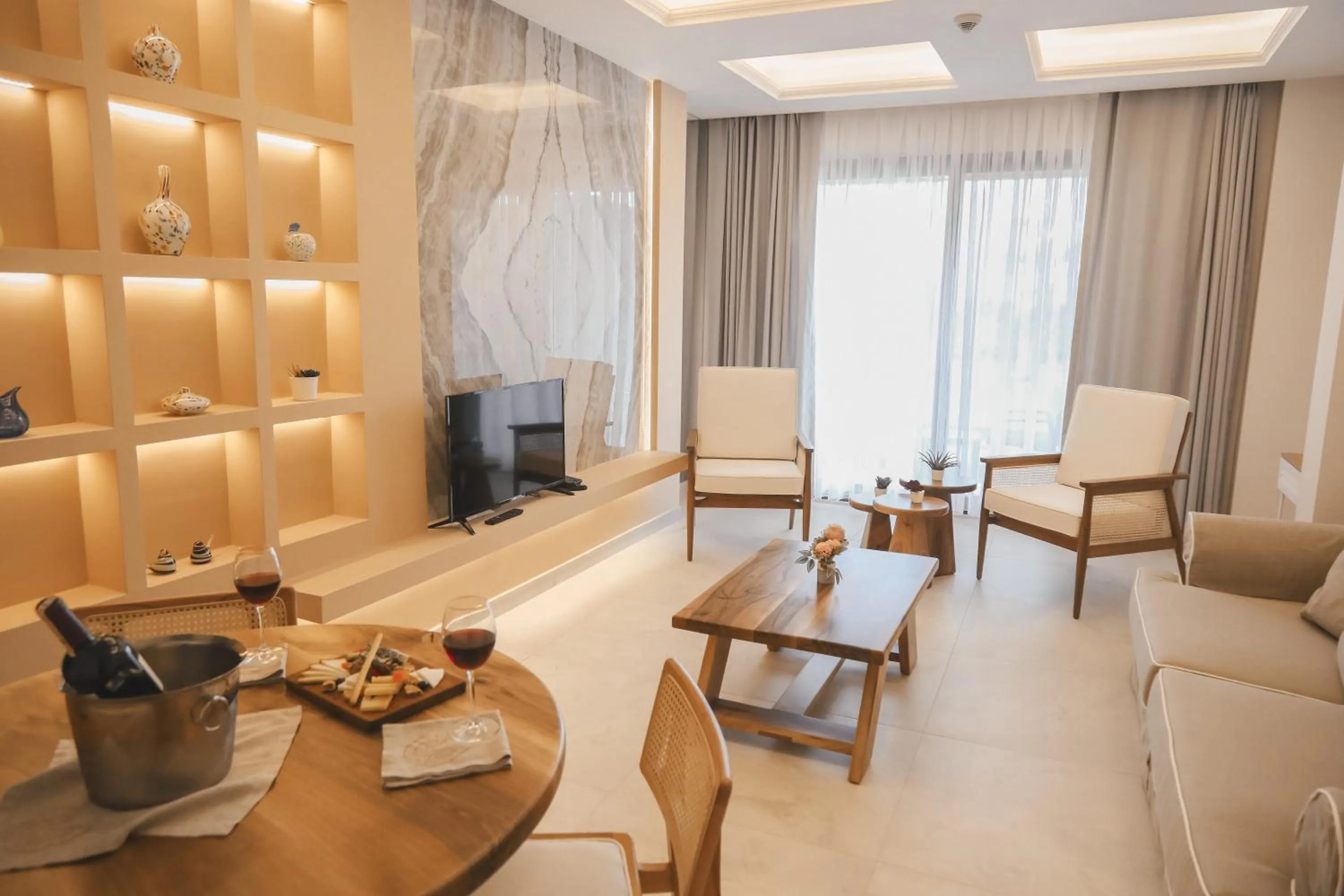 Living room, Seating Area in Rammos Hotel Bodrum - Special Class