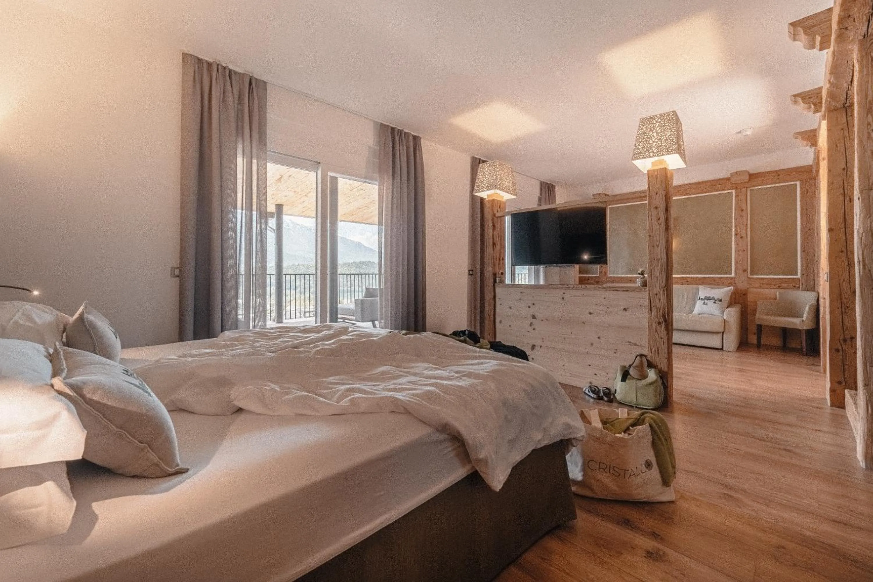 Bedroom, Bed in Cristallo Sport & Wellness Hotel