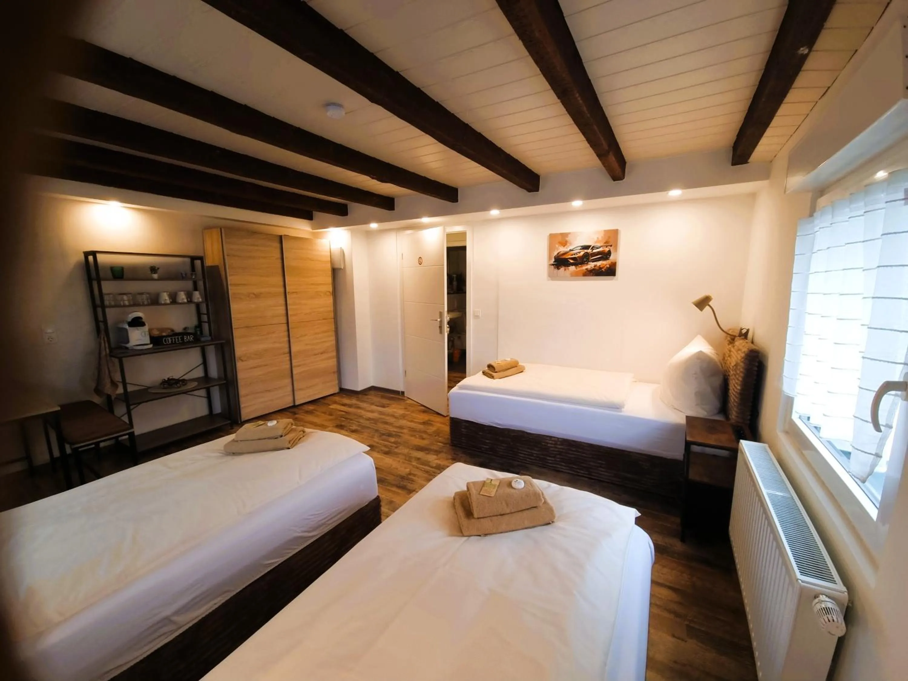 Bed in CJS Apartments - Chill or Drive am Nürburgring, new Box Spring Beds, new furniture, WLan, Spacious Rooms, Quiet Location