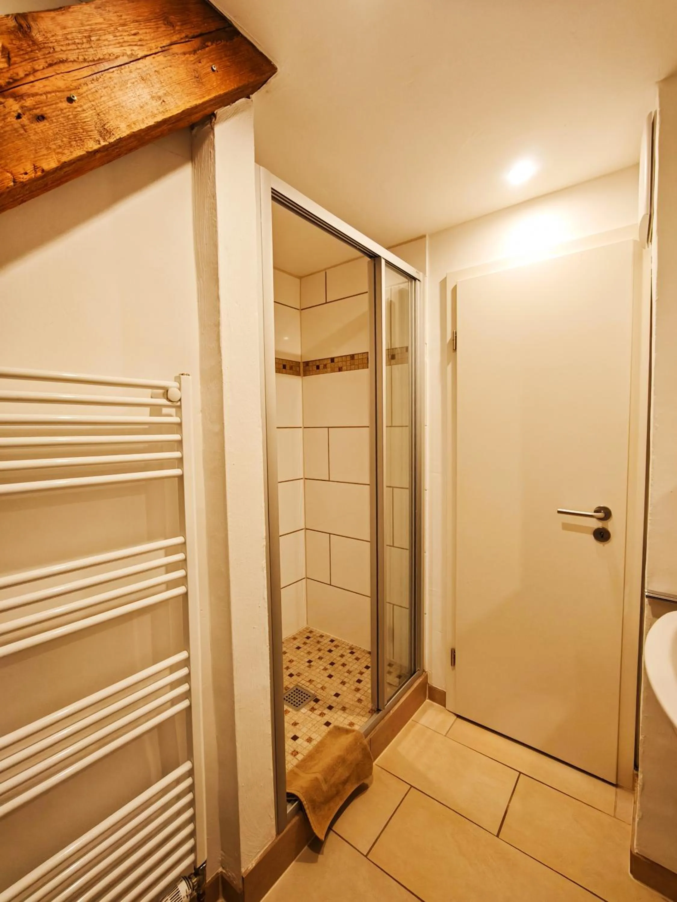Shower in CJS Apartments - Chill or Drive am Nürburgring, new Box Spring Beds, new furniture, WLan, Spacious Rooms, Quiet Location