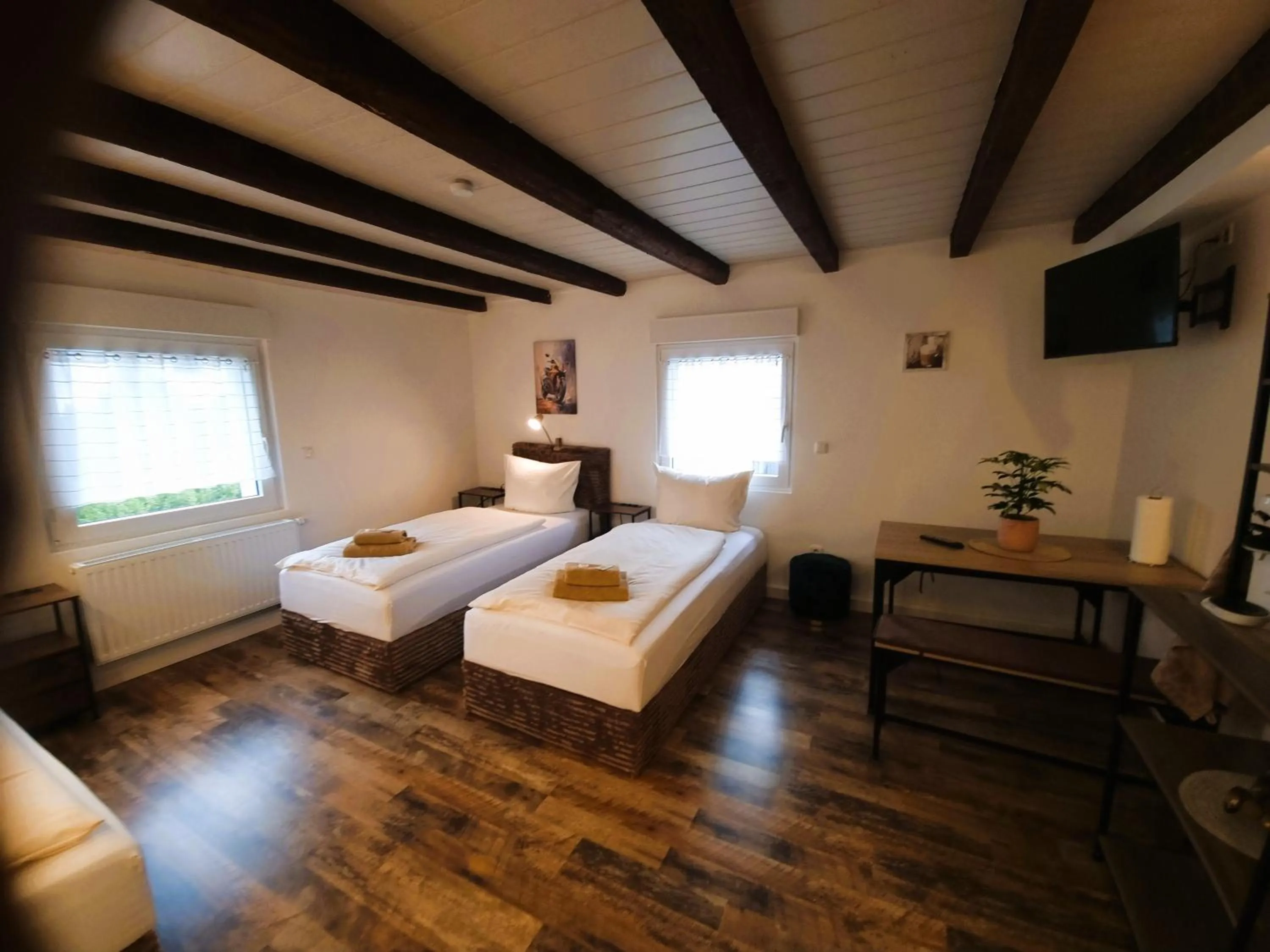 Bed in CJS Apartments - Chill or Drive am Nürburgring, new Box Spring Beds, new furniture, WLan, Spacious Rooms, Quiet Location