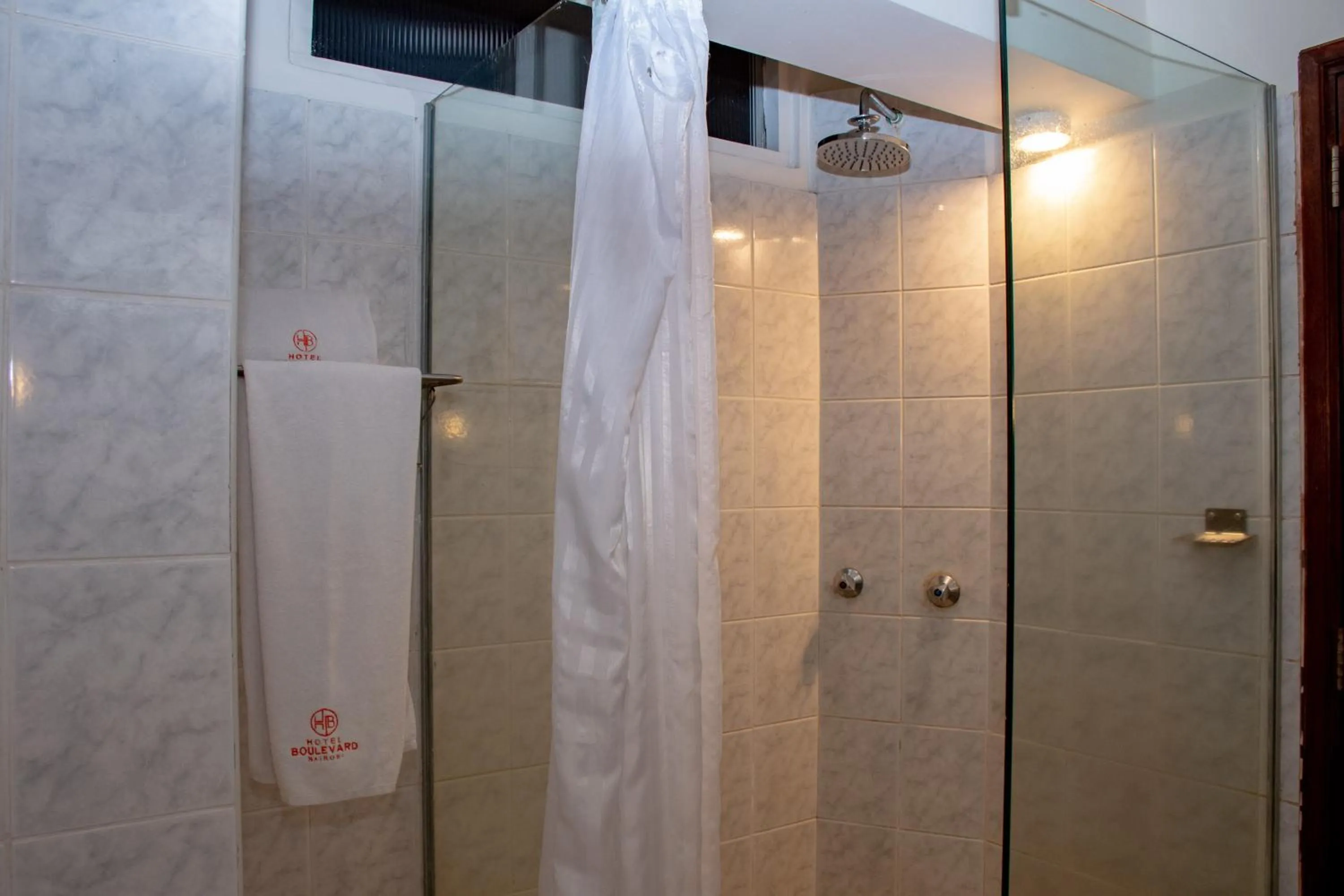 Shower in Hotel Boulevard Nairobi, City Centre CBD