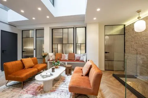 Living room in New Art Gallery Loft in the Heart of Paris 15