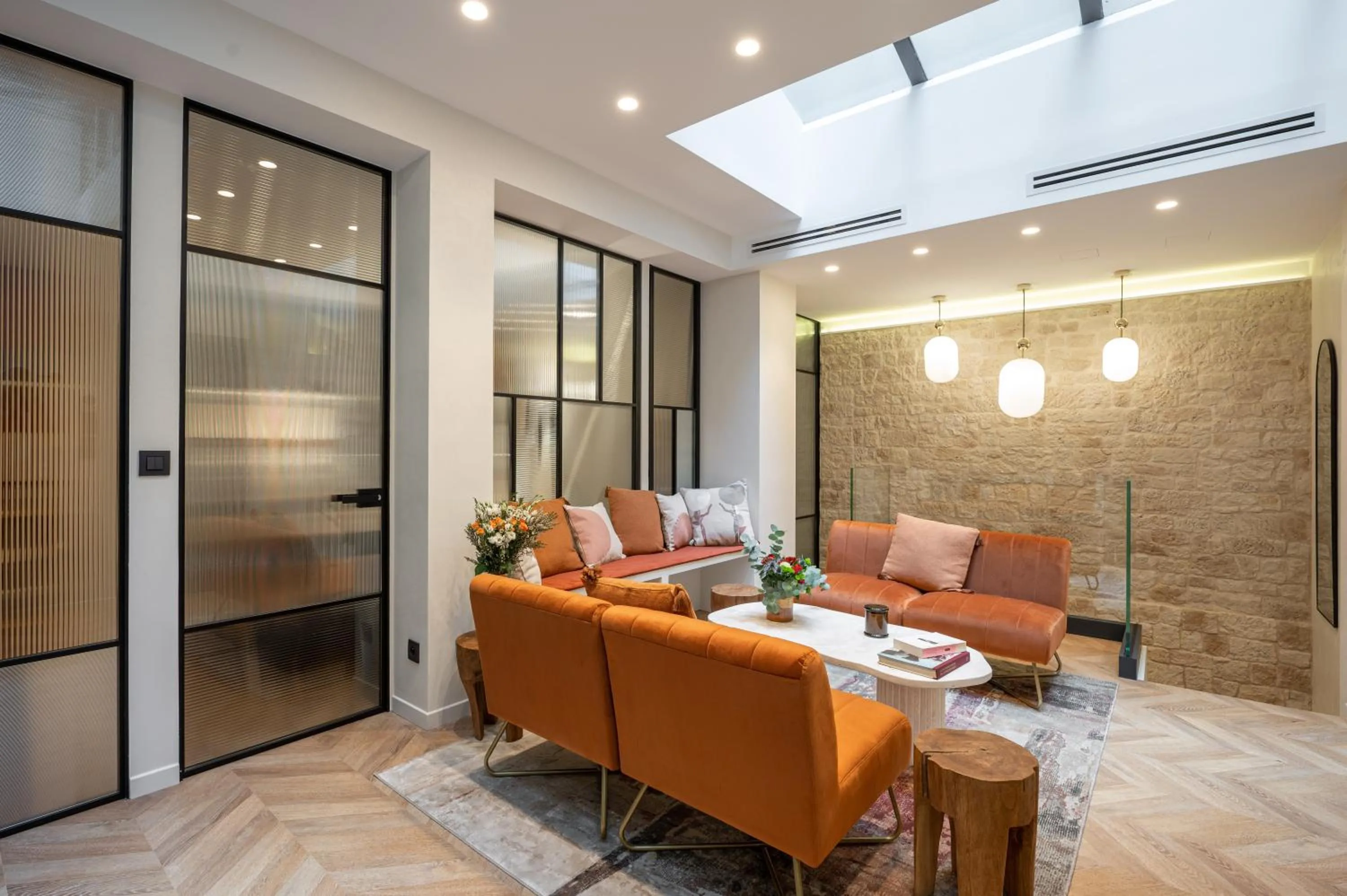 Living room in New Art Gallery Loft in the Heart of Paris 15