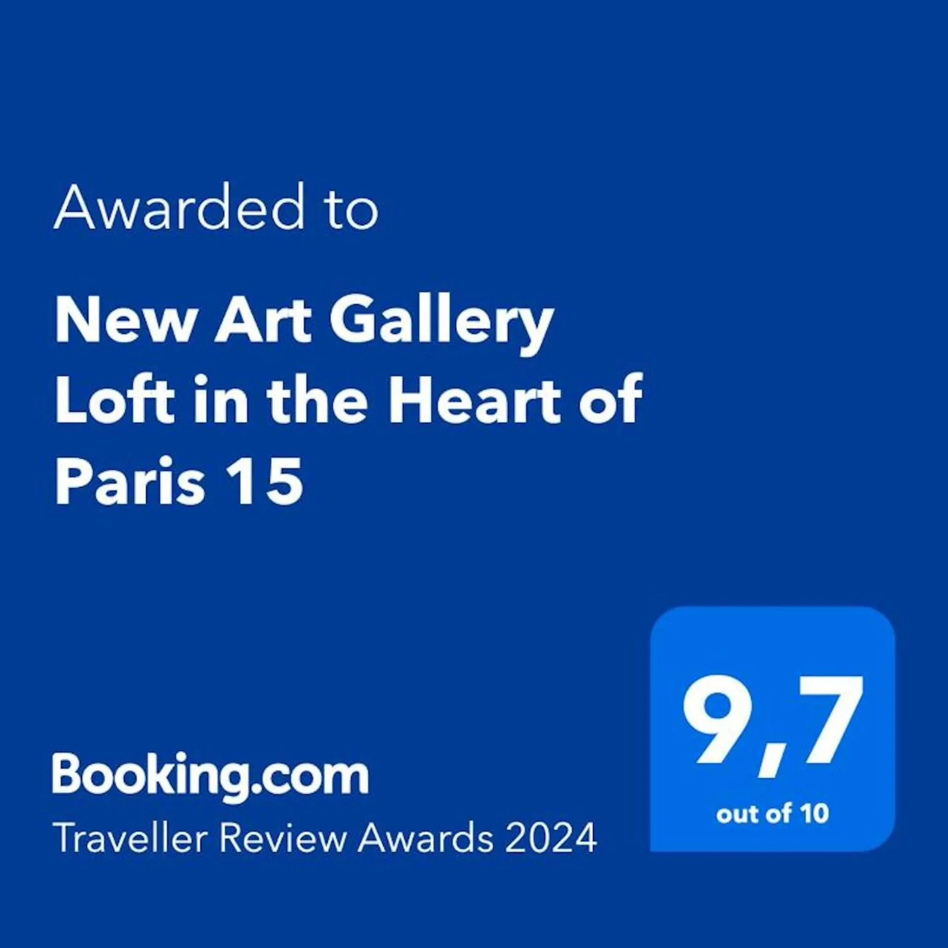 Certificate/Award in New Art Gallery Loft in the Heart of Paris 15