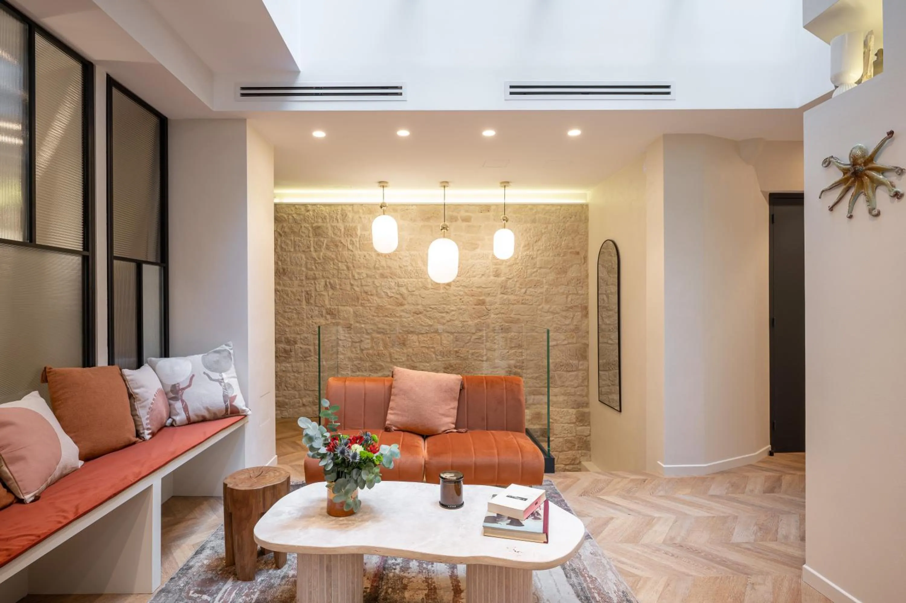 Living room in New Art Gallery Loft in the Heart of Paris 15