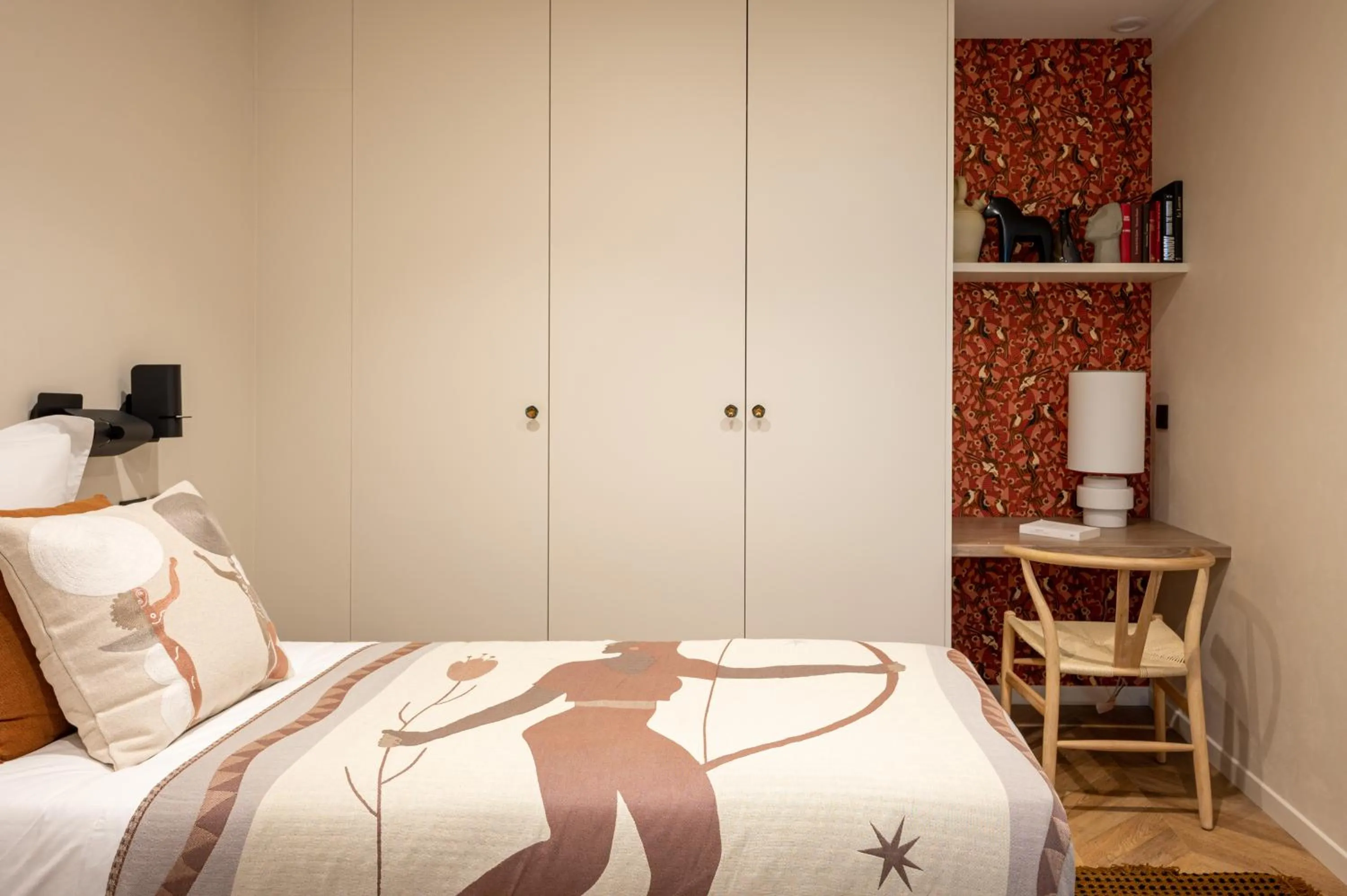 Bedroom, Bed in New Art Gallery Loft in the Heart of Paris 15