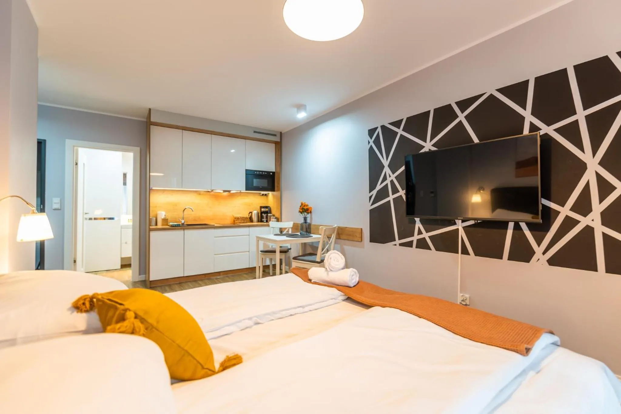 Photo of the whole room, Bed in City Lights Kazimierz