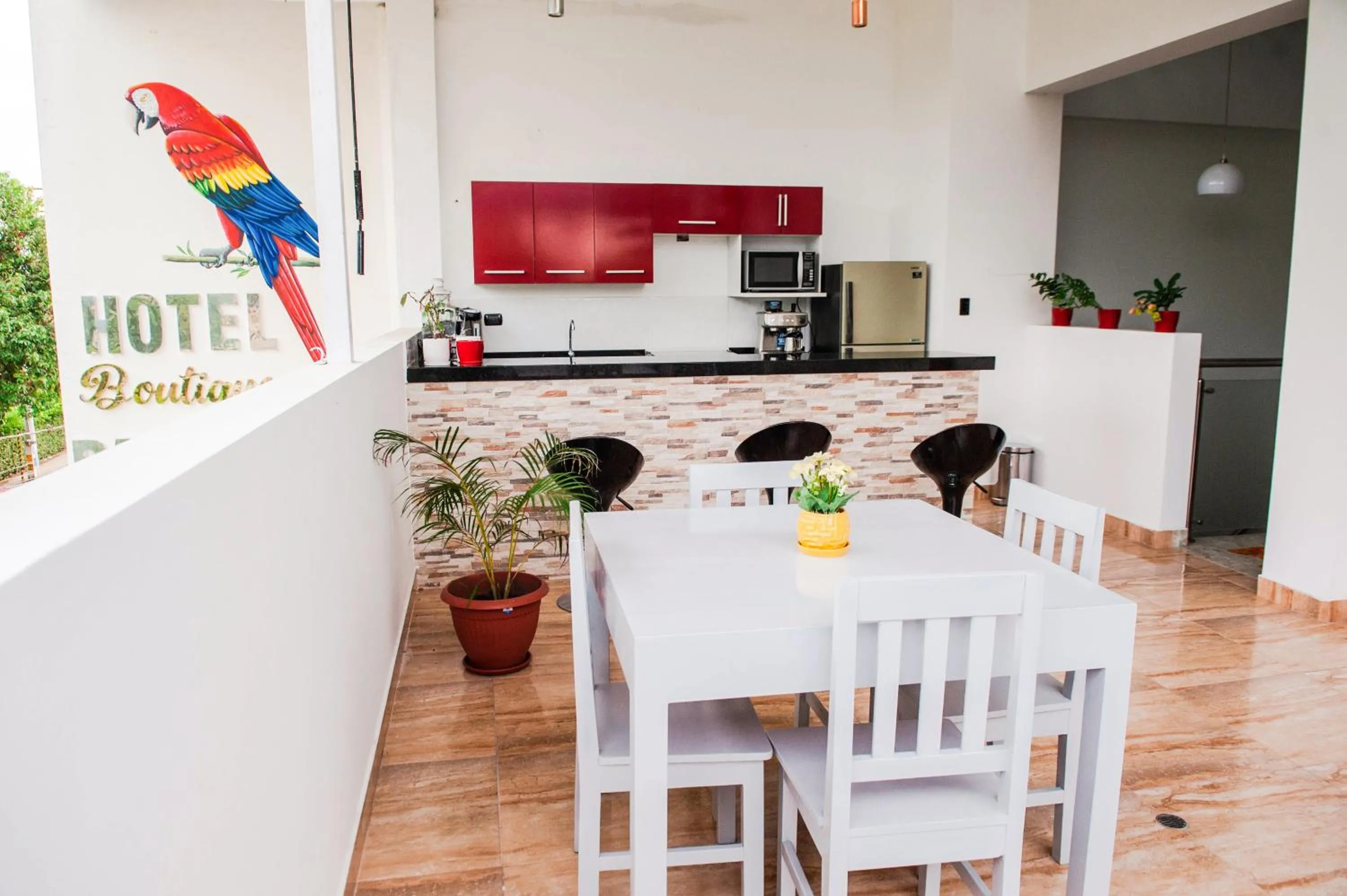 Communal kitchen in Hotel Boutique Papagayo