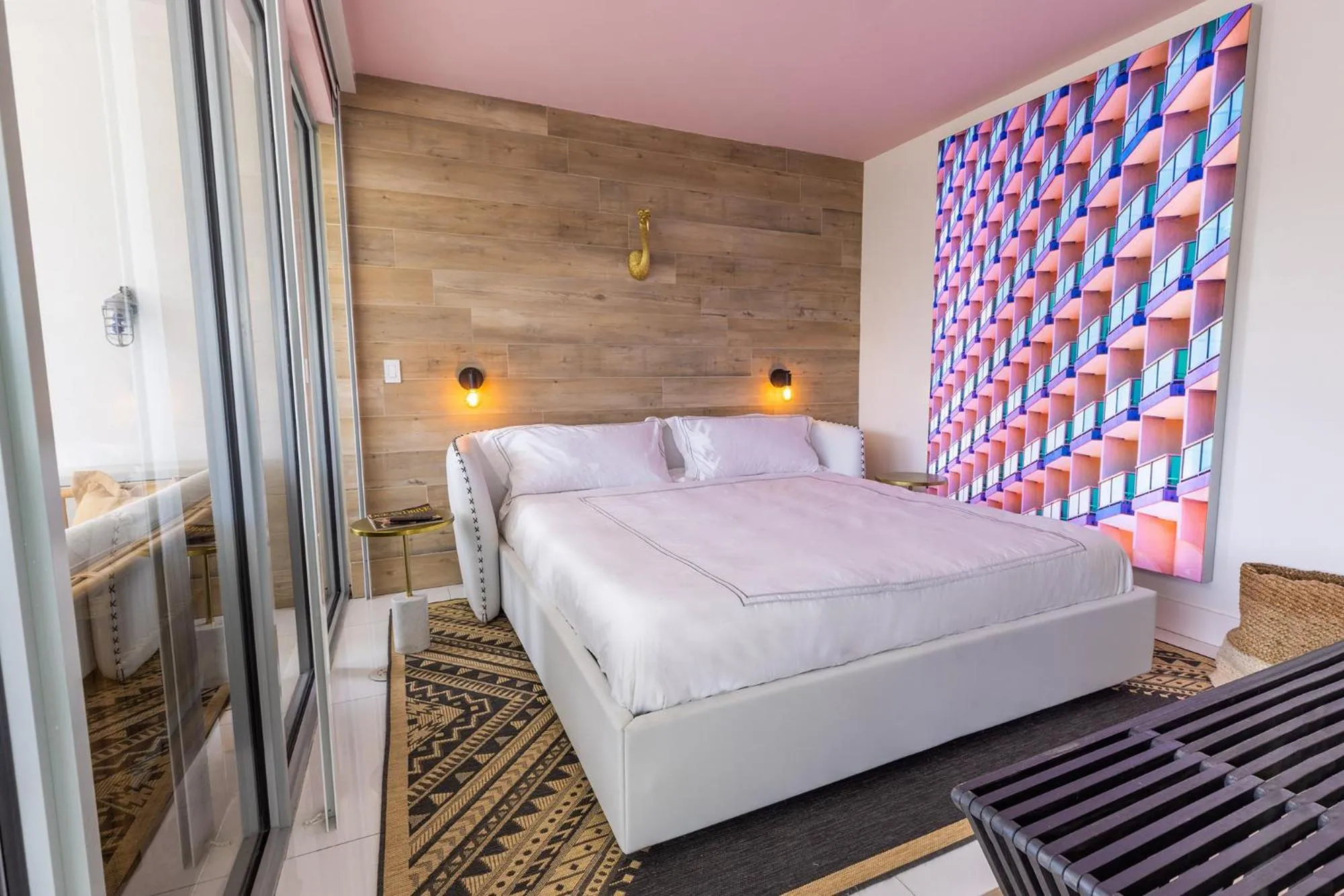 Bed in Boutique Suite with Huge Terrace and Rooftop Pool