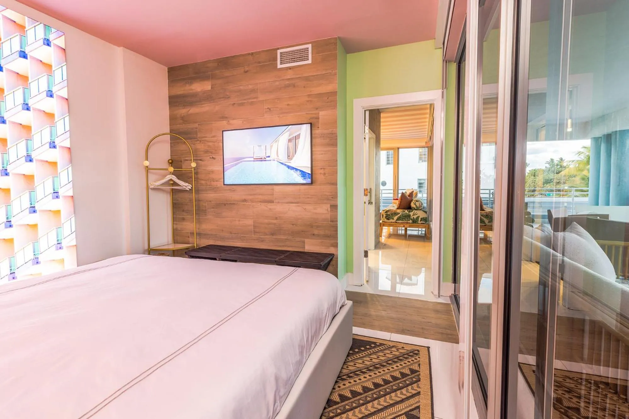 Bed in Boutique Suite with Huge Terrace and Rooftop Pool