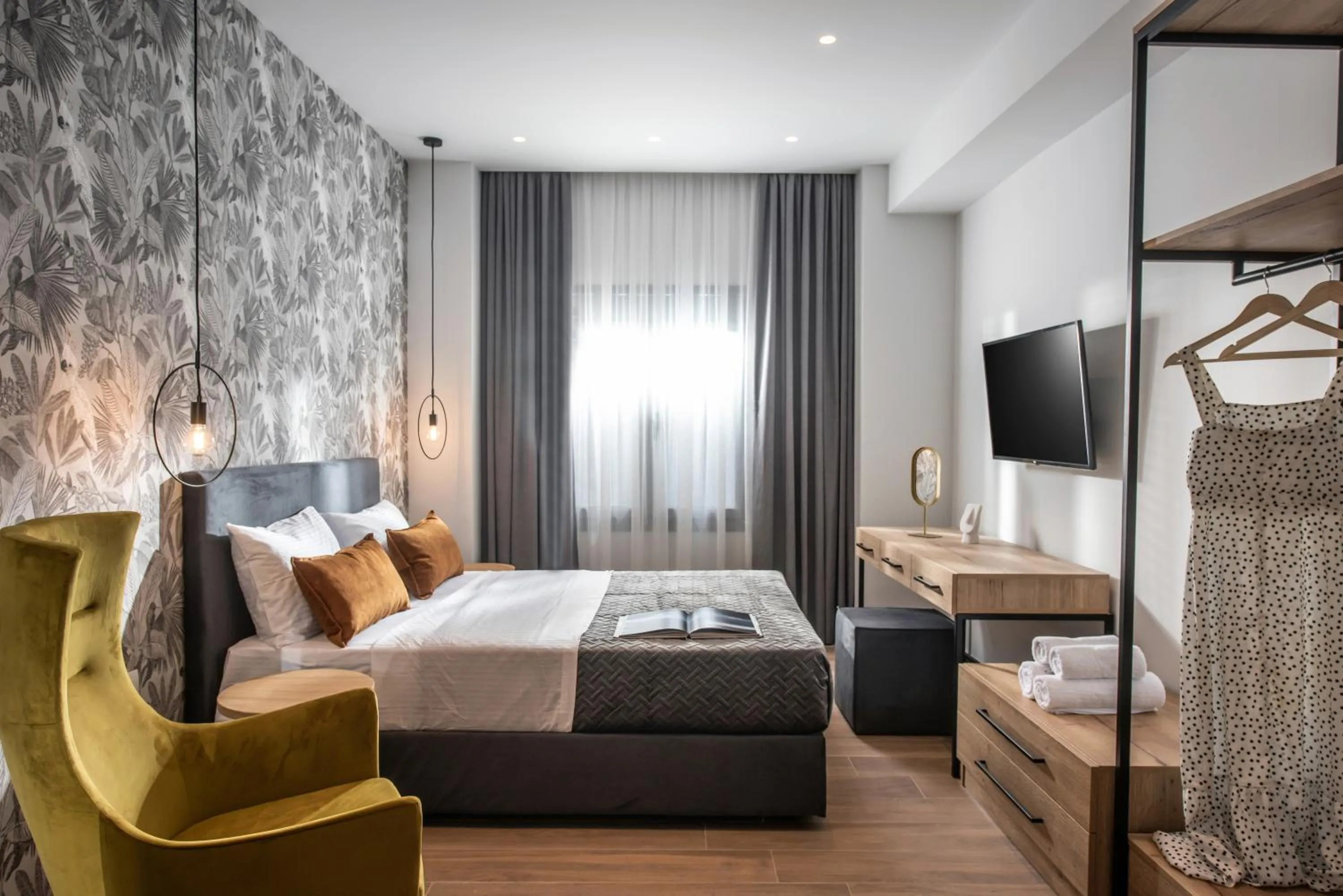 Bed in Kipos Boutique Suites