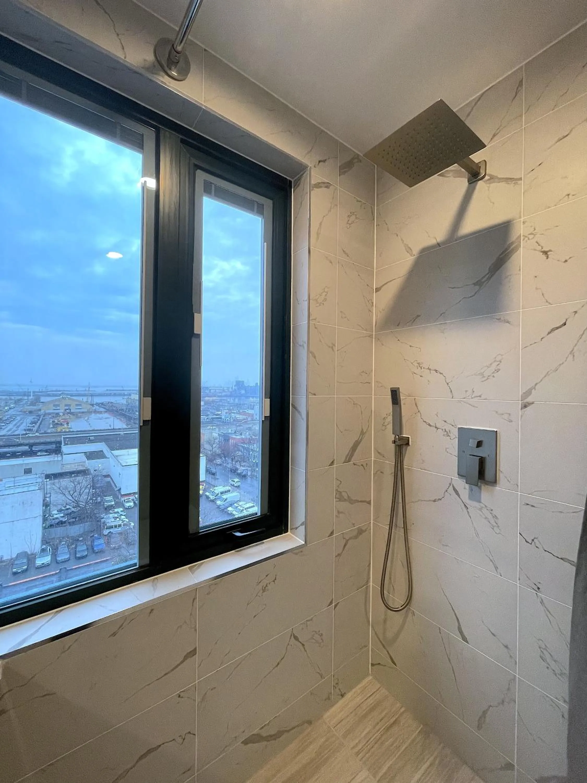 Shower in Liberty View Brooklyn Hotel